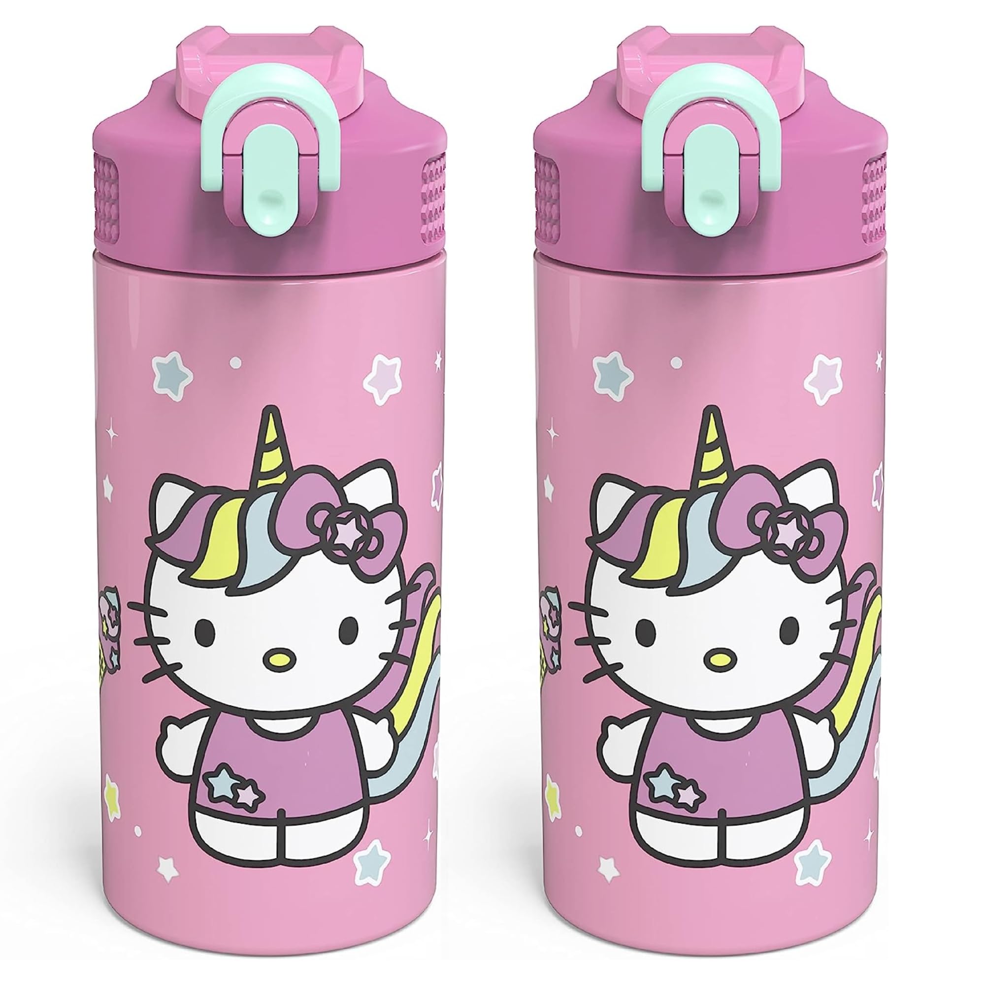 Zak Hello Kitty - Stainless Steel Vacuum Insulated Water Bottle - Pack Of 2 - 14 Oz - Durable