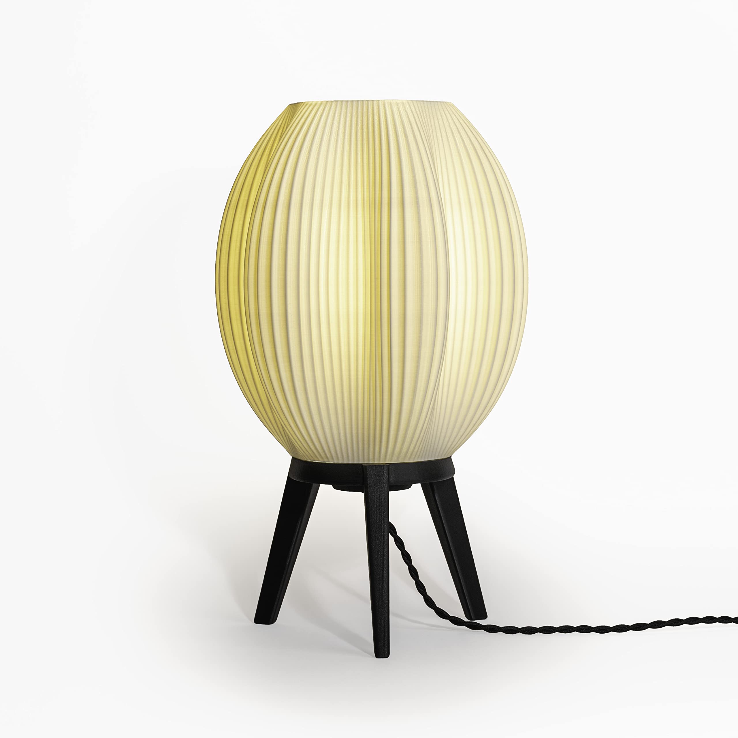 Jonathan Y Usa1000A 3D Printed Dimmable Led Table Lamp Wavy 16.5" Modern Contemporary Plant-Based Pla For Living Room, Dorm, Home, Office (Led Bulb Included), White/Black
