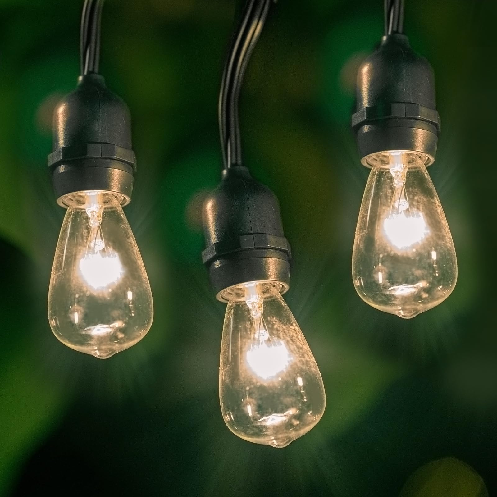 Afirst Outdoor String Lights Waterproof 20Ft With 15 Glass Bulbs, Ul Listed Patio Lights For Garden, Backyard, Porch.