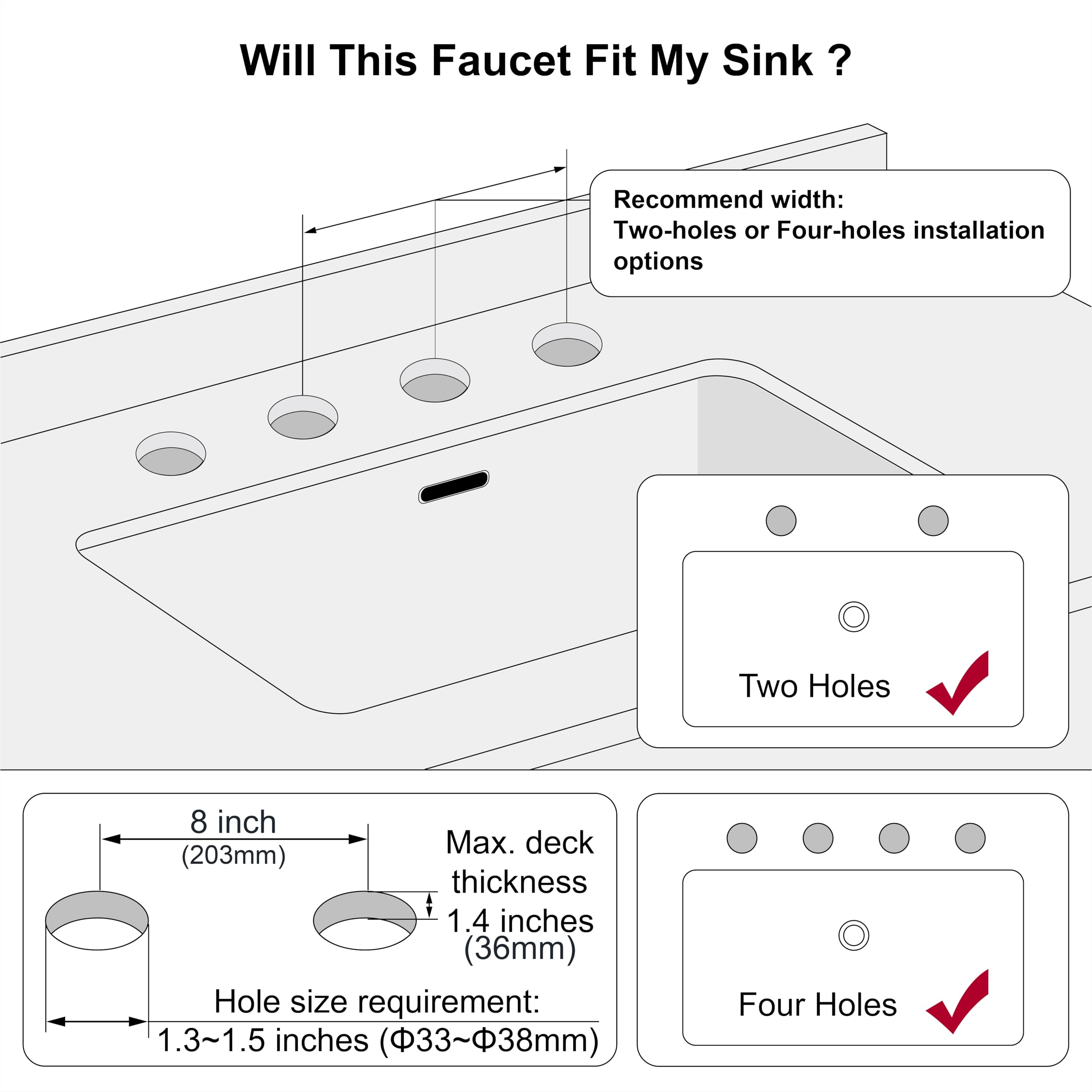 Derengge Oil Rubbed Bronze Kitchen Faucet With Side Spray, 8 Inch Single Handle Kitchen Sink Faucet With Deck Plate,2 Hole Or 4 Hole Installation,Clastic Style,Kf-6832Tb-Orb