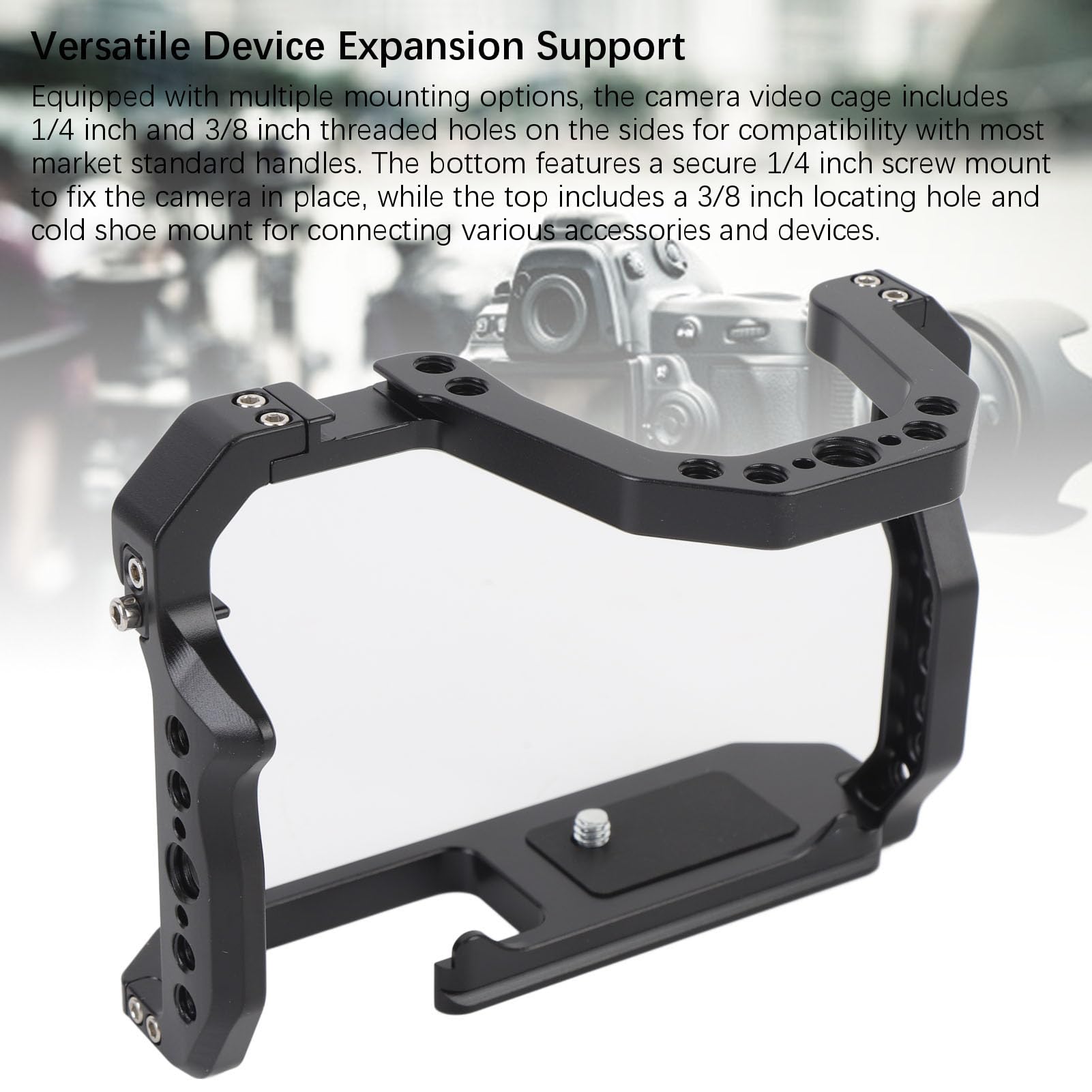 Akozon Camera Video Cage Aluminum Alloy Camera Stabilizer Rig For 200D 200Dii With Multiple Mounting