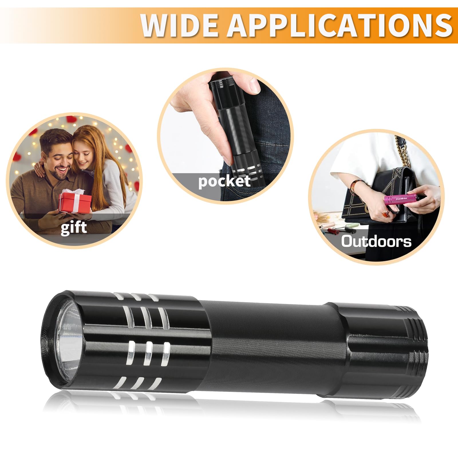 Hilngav 6 Pack Led Aluminum Small Mini Usb C Rechargeable Flashlights, Handheld Small Flashlight Bulk, Portable Camping Bright High Lumens Flashlight Christmas  (6)