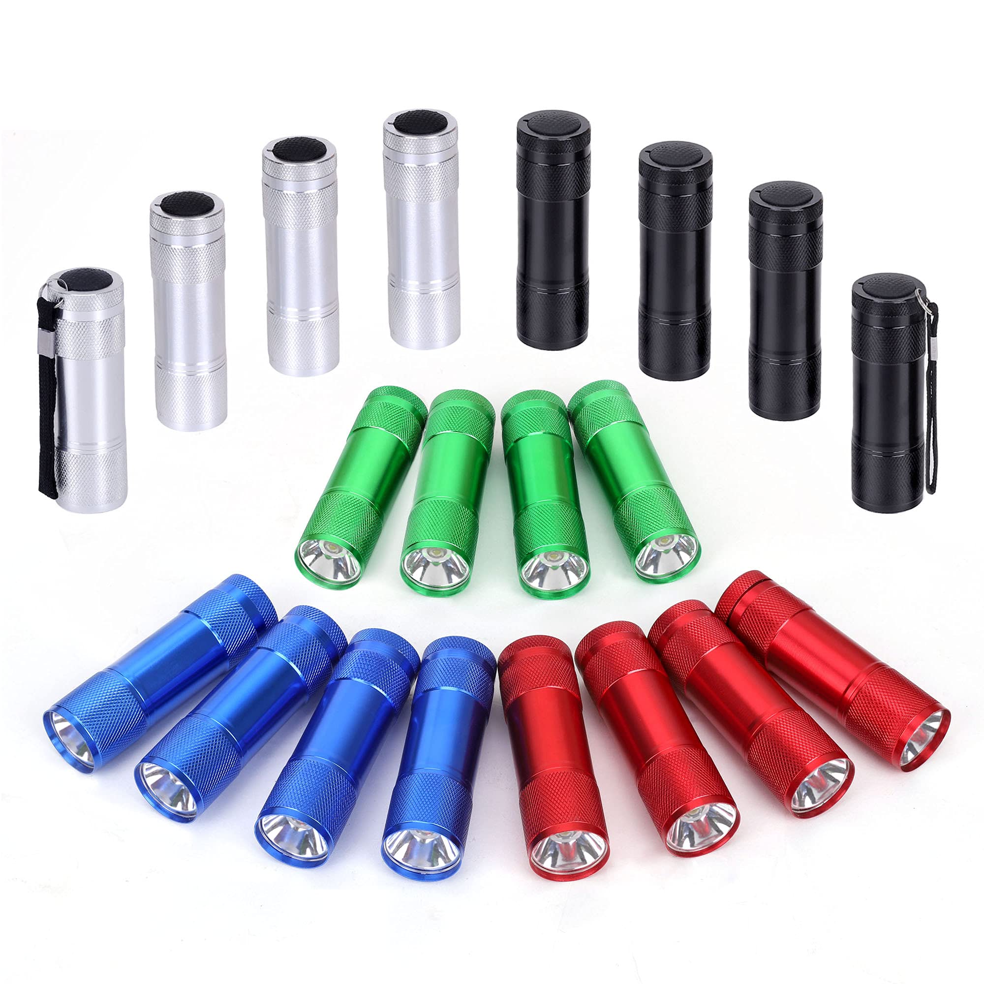 Fastpro 20-Pack 100 Lumen Super Bright Aluminum Led Flashlights Set, With Aaa Dry Batteries Included And Pre-Installed