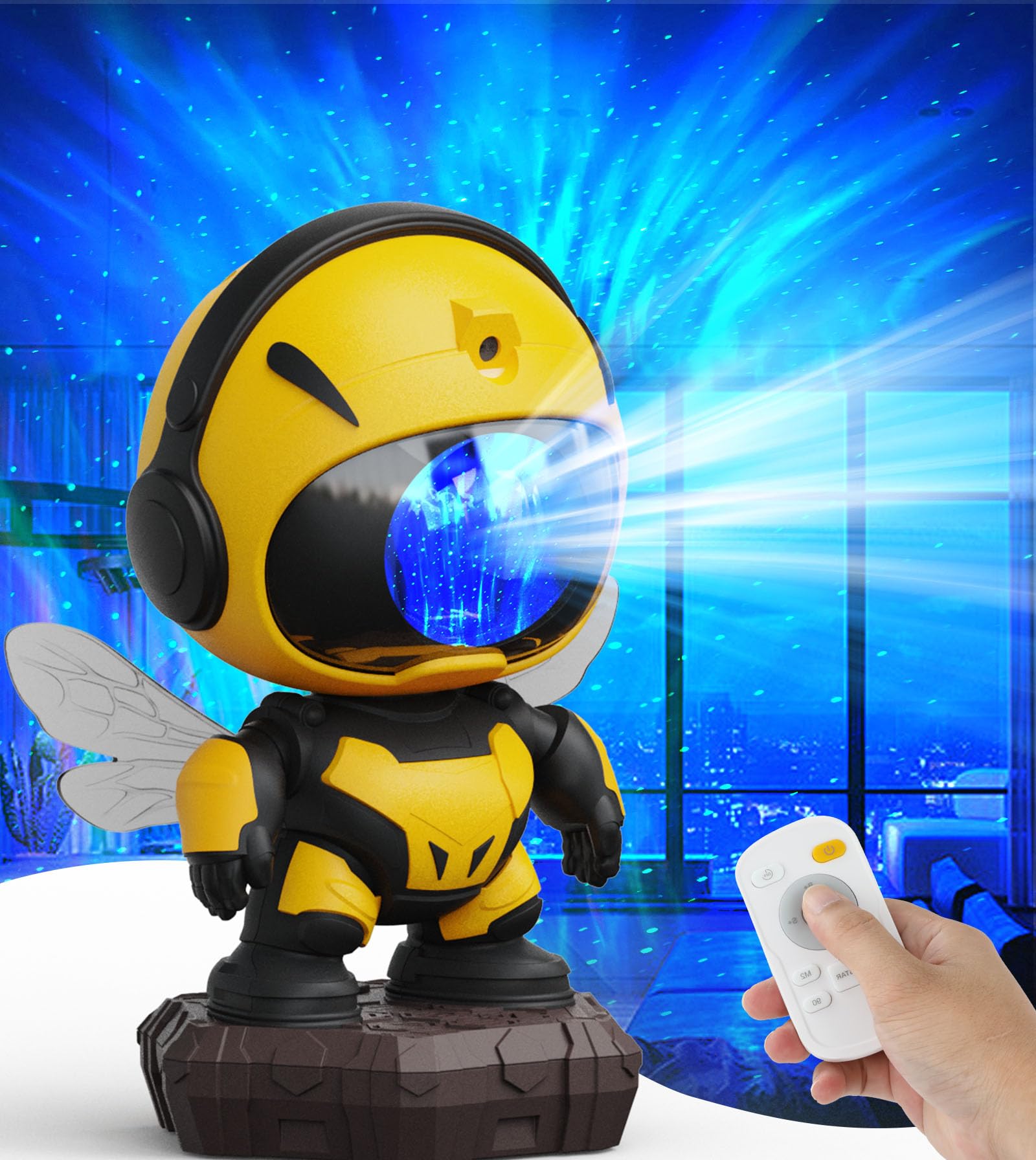 Zganva Astronaut Galaxy Projector,Astronaut Star Bee Projector,Nebula Ceiling Led Night Light For Kids With Timer Remote,Adjustable Flowing Light Starry Projector For Bedroom,Room Decor
