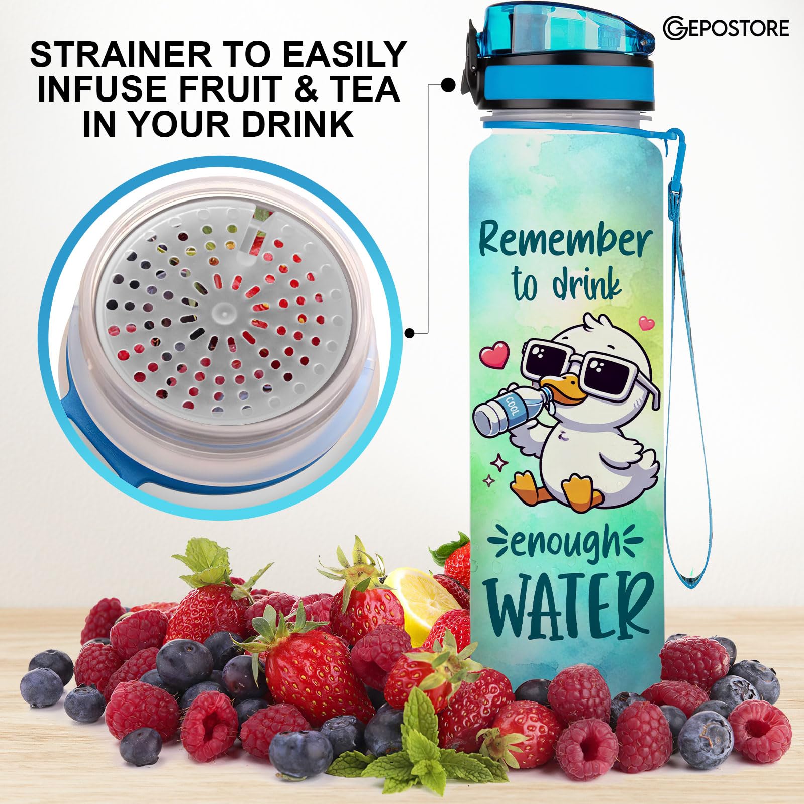 32 Oz Water Track Bottle, Remember To Drink Water Bottle, Water Bottle With Time Marker
