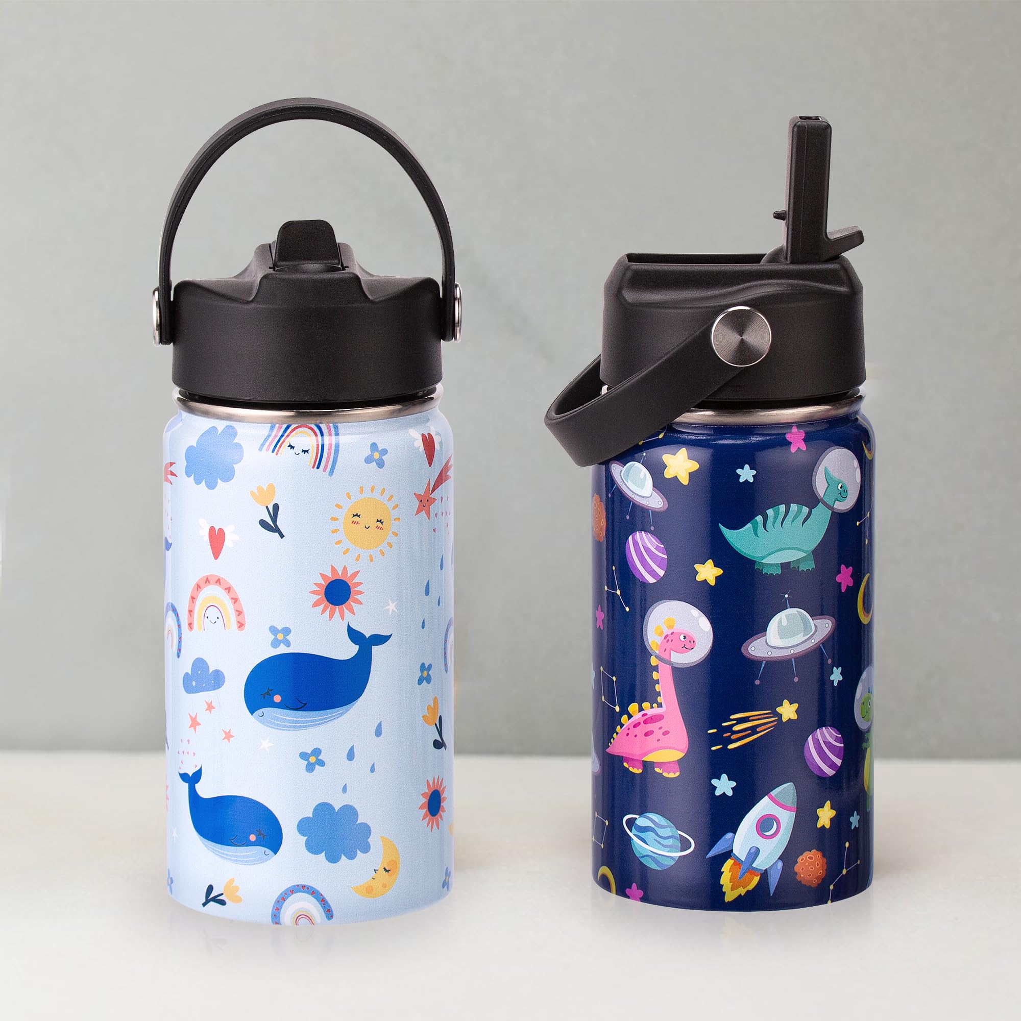 12Oz Kids Insulated Water Bottle,Double Wall Vacuum Tumbler,18/8 Stainless Steel Leak Proof Kids