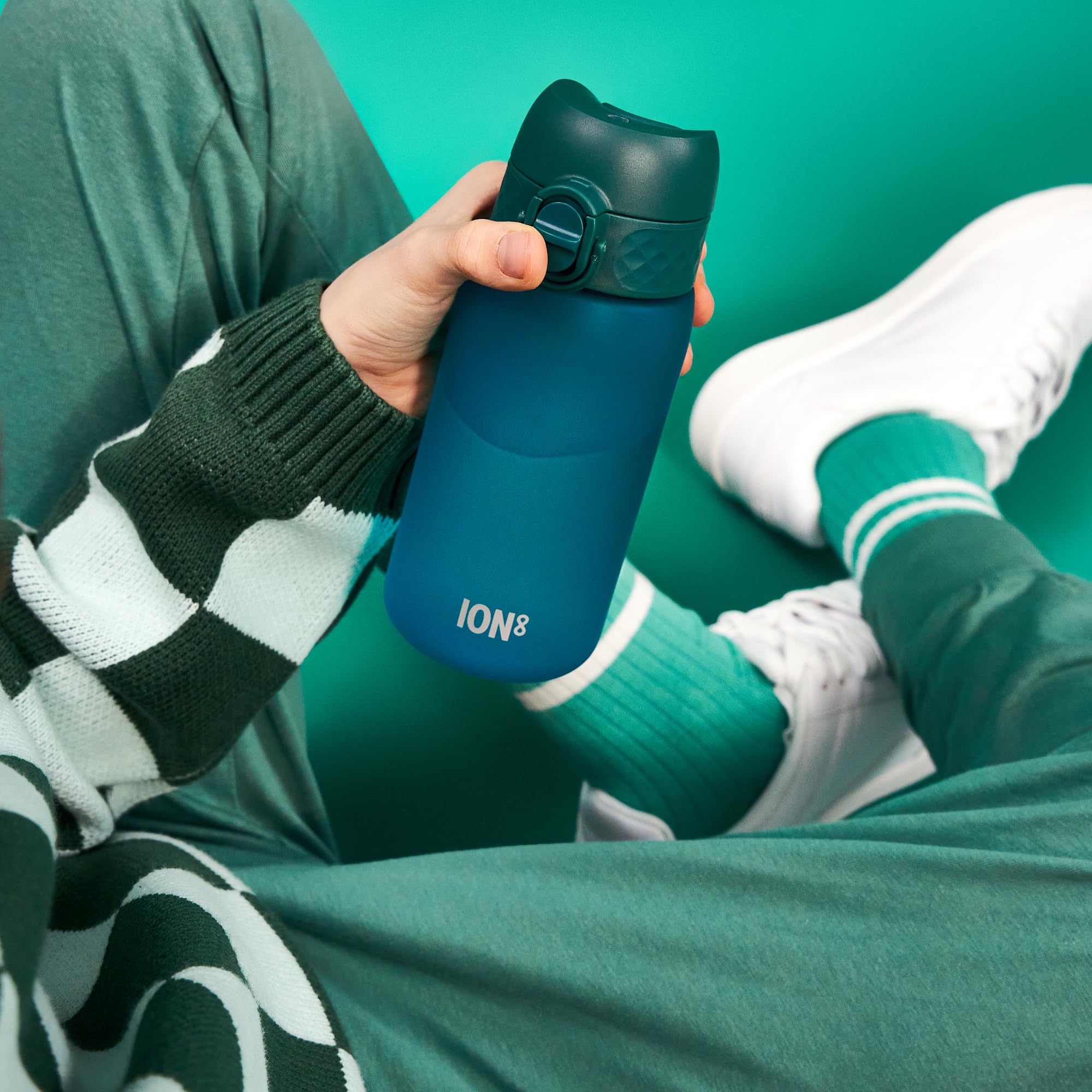 Ion8 Small Water Bottle, 350 Ml/12 Oz, Leak Proof, Easy To Open, Secure Lock, Dishwasher Safe