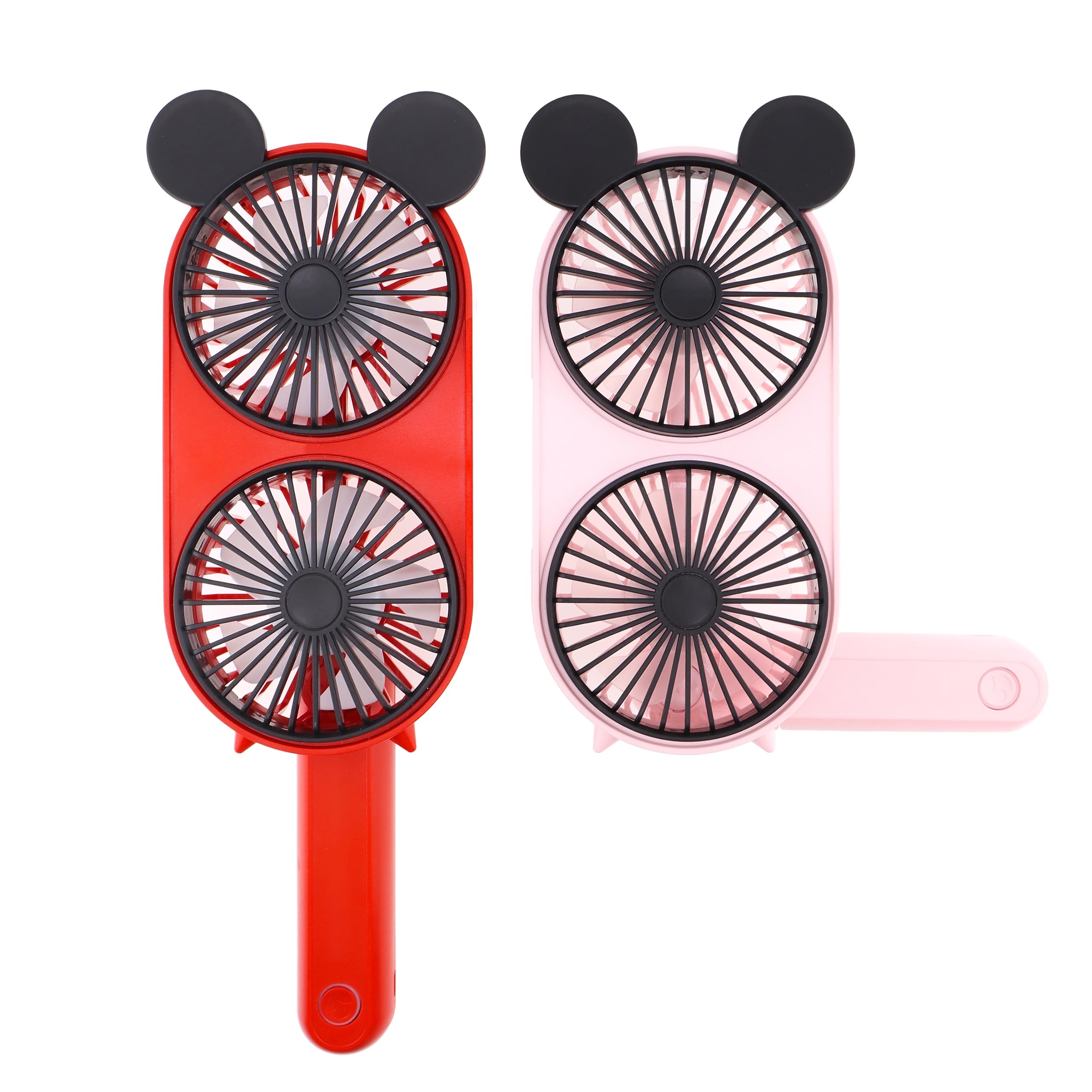 Lacovia Decolife Cute Mouse Foldable Portable Rechargeable Handheld Mini Fan, With Dual Turbo - Koospark