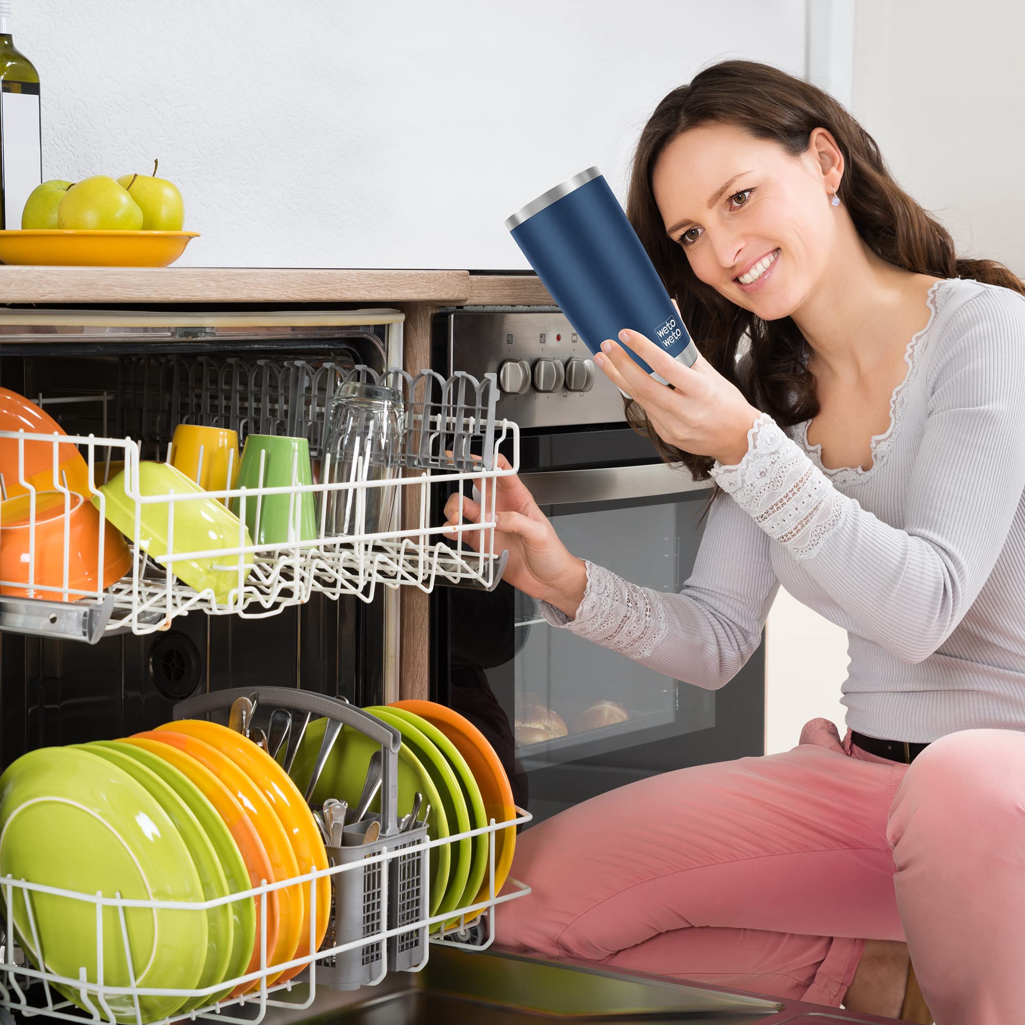 Wetoweto 20Oz Tumbler, Stainless Steel Vacuum Insulated Coffee Travel Mug, Double Wall Powder Coate