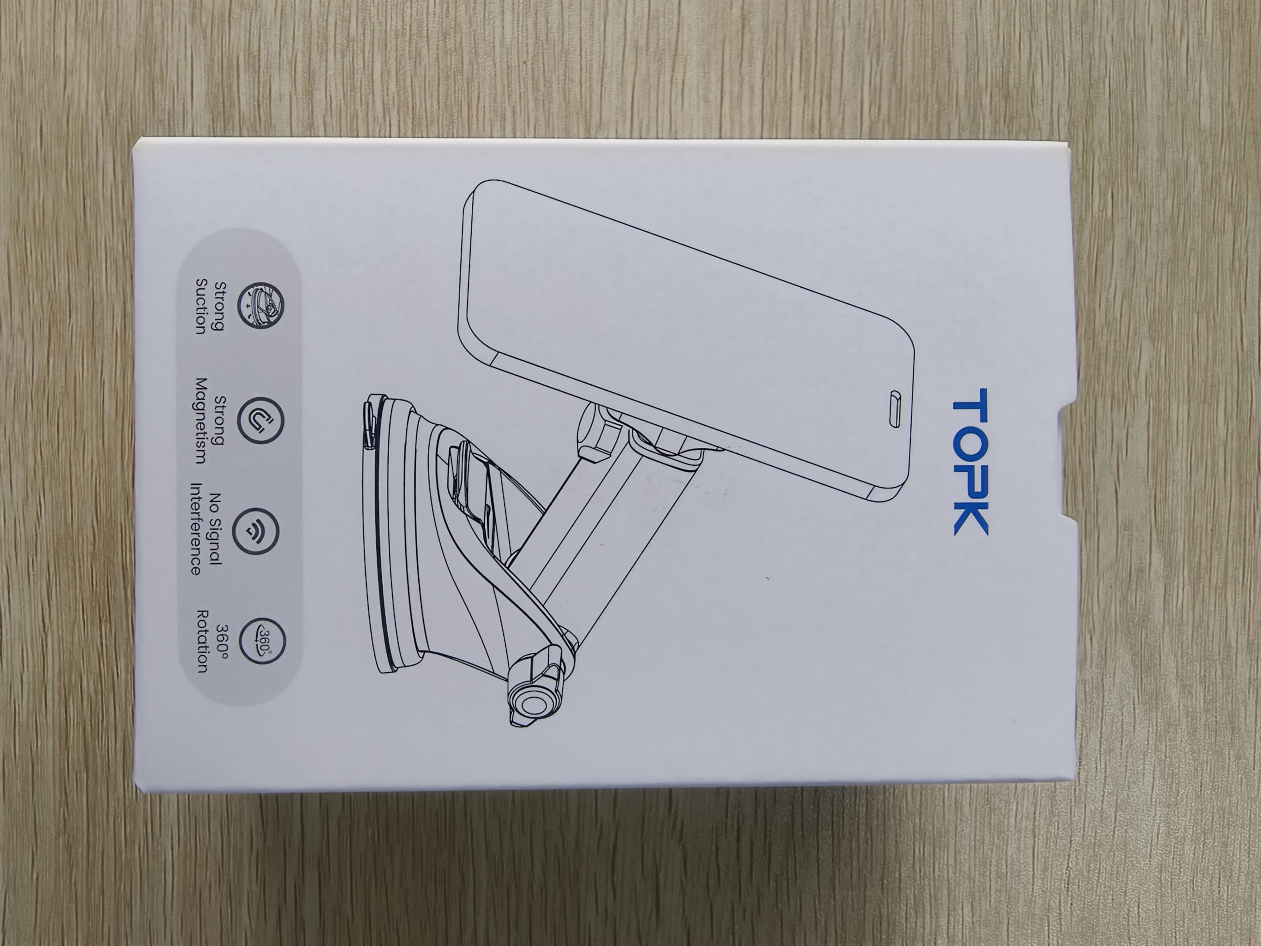 Topk Mag-Safe Car Phone Holder, Magnetic Phone Car Mount For Windshield And Dashboard, Strong Suction Adjustable Long Arm With Strongest Magnet, Car Cradle For Iphone 15/14/13/12 Series