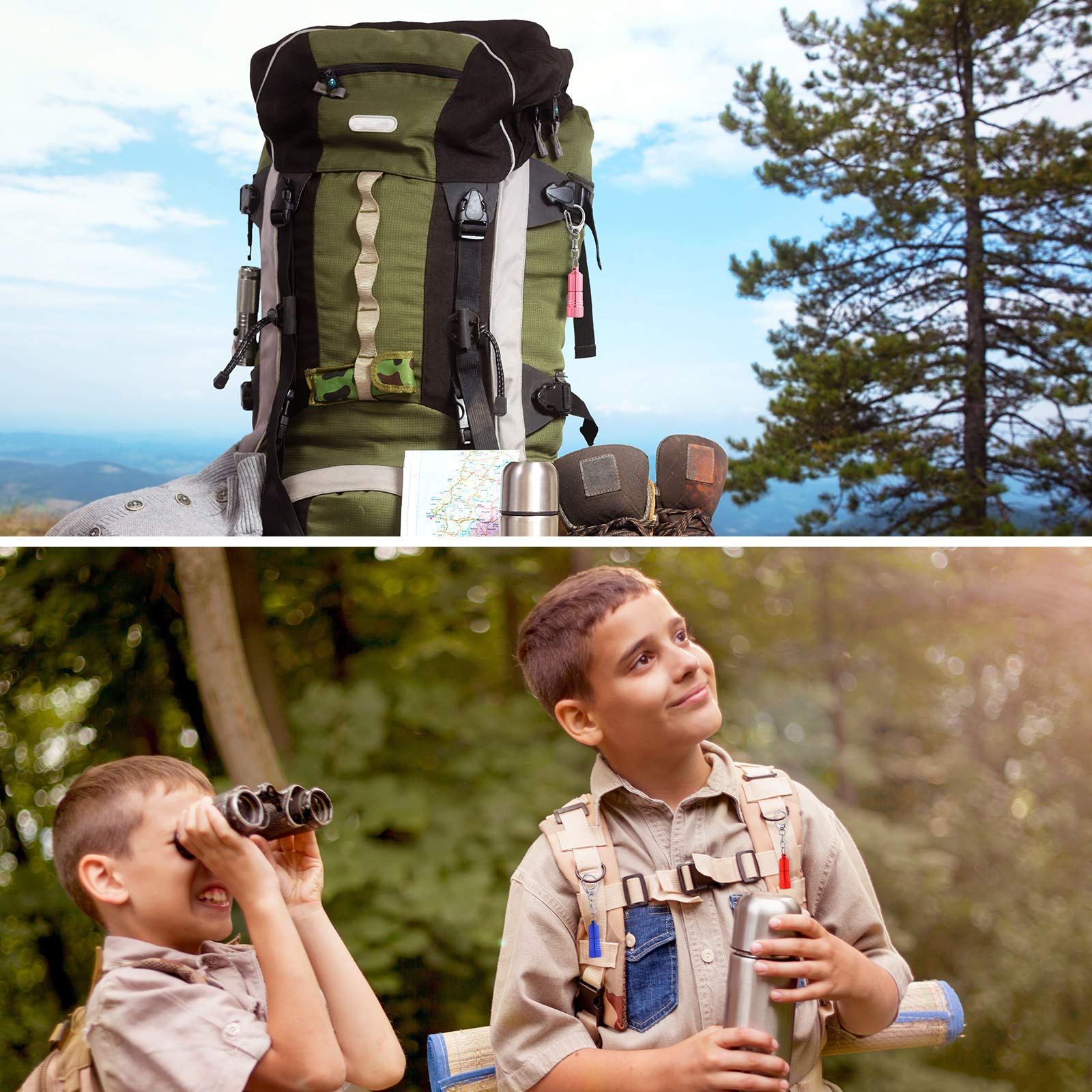 Mudder 10 Pieces Small Led Flashlight Keychain Bright Flashlight Keychain Ring Portable Torch With Hook For Camping, Battery Included