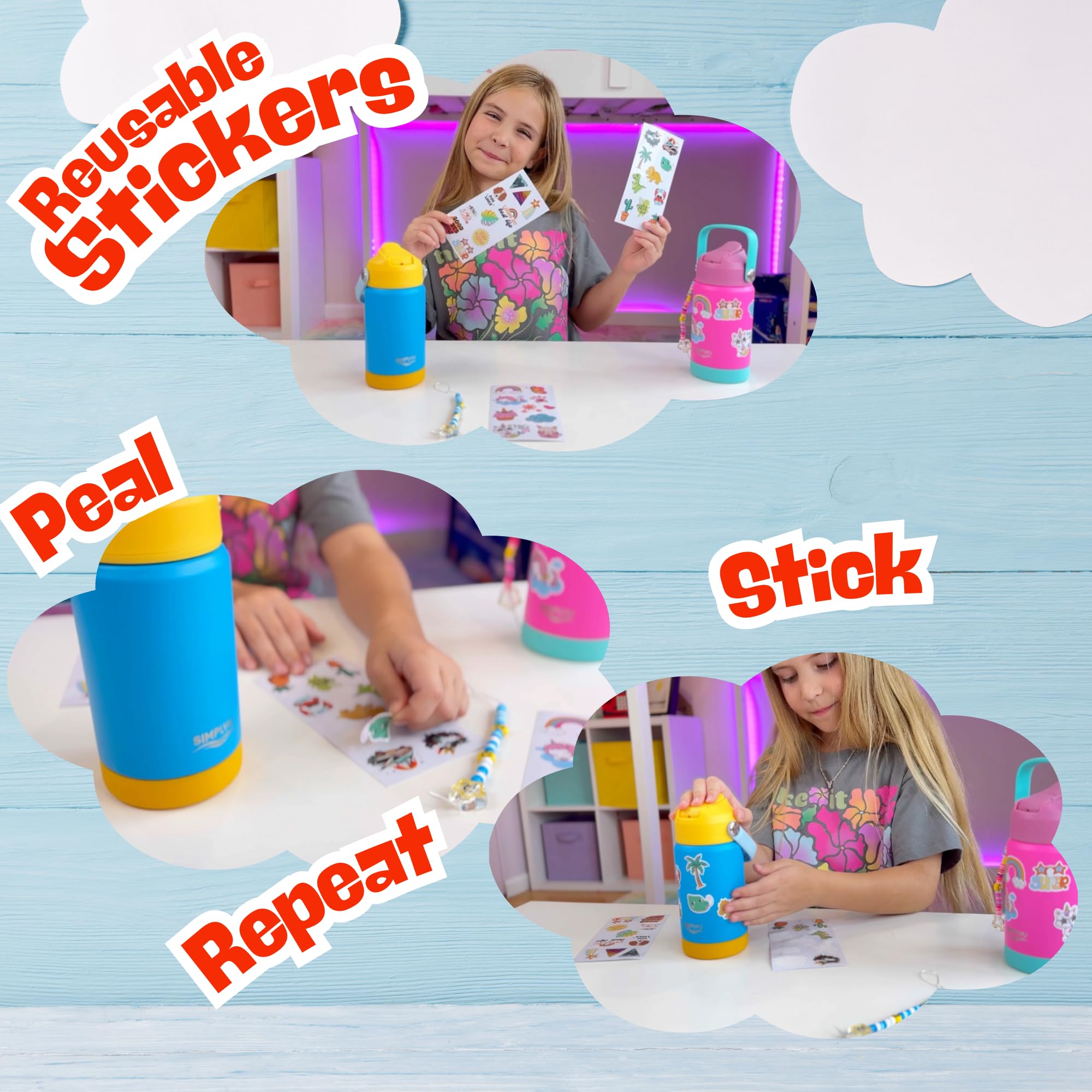 Diy Water Bottle Decorating Kit For Kids – 12Oz Personalized Stainless Steel Tumbler With Stickers