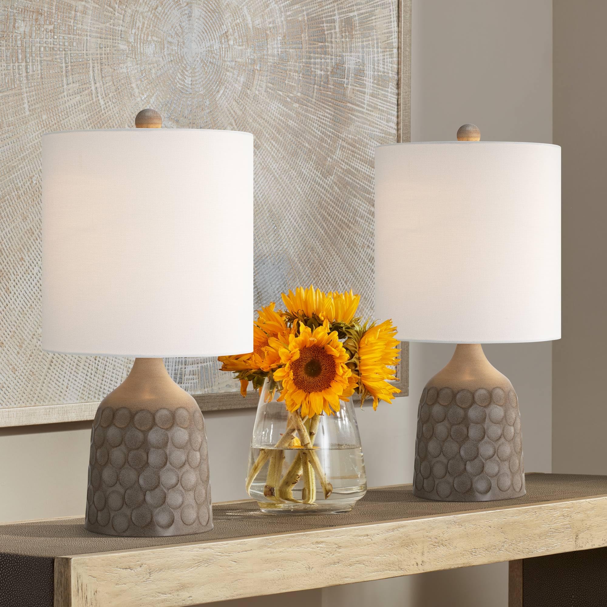 360 Lighting Circles 20" Bronze Metal Accent Table Lamps Set Of 2