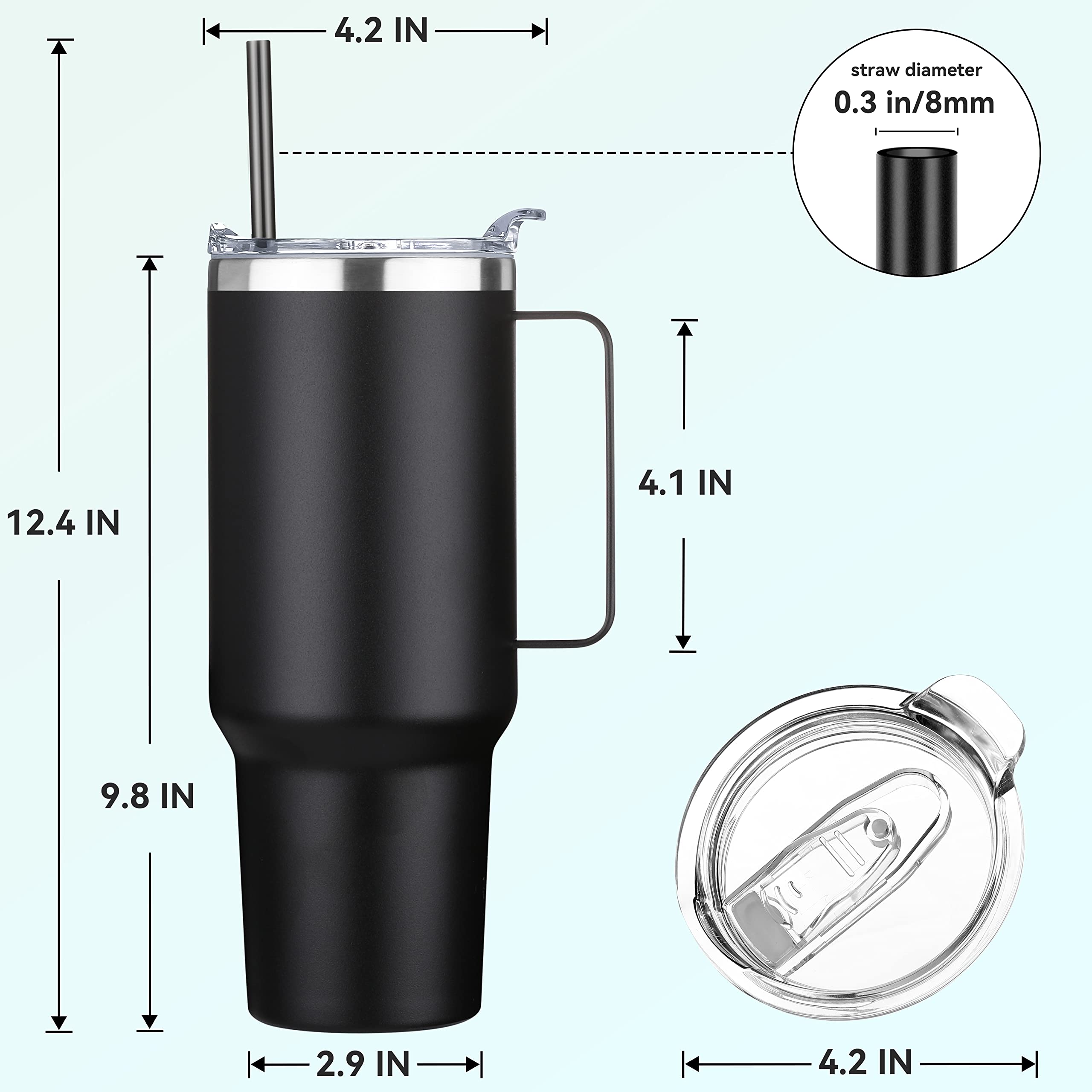 Hasle Outfitters 40 Oz Stainless Steel Tumbler With Handle, Vacuum Insulated Tumblers Bulk
