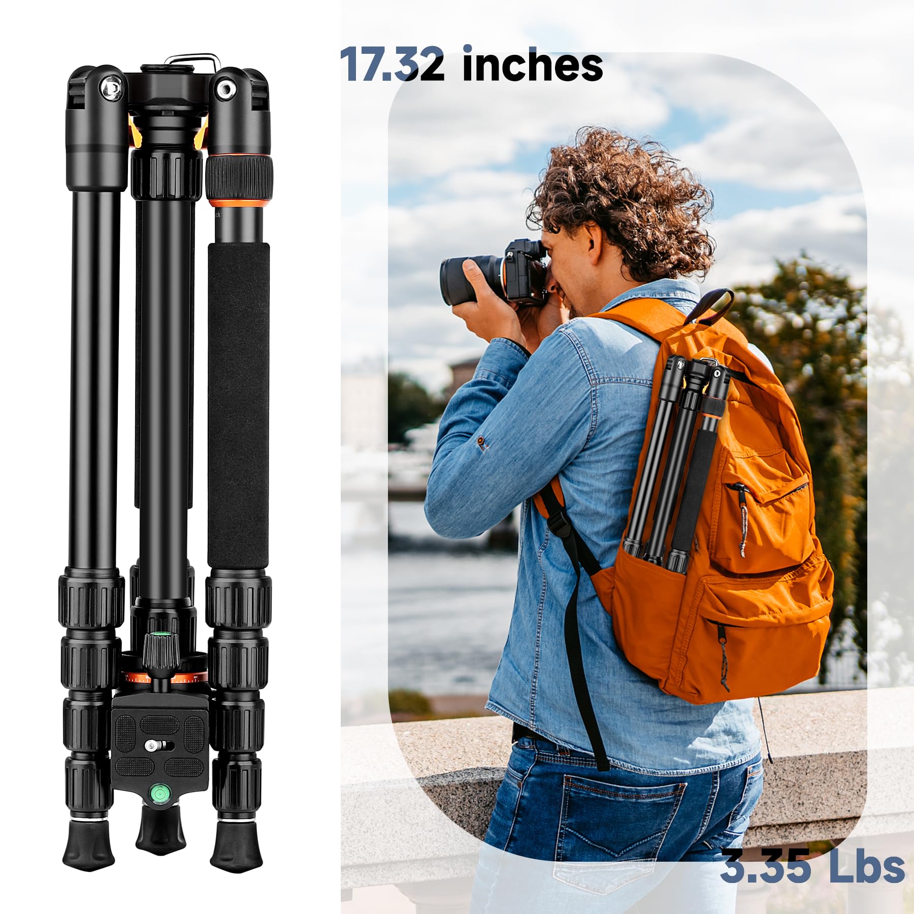 Victiv 76 Inch Camera Tripod Stand With 360° Panorama Ball Head, Universal Phone Holder, Portable Bag, Entry-Level Lightweight Travel Compact Tripod, Compatible With Canon Sony Cameras Dslr Gopros