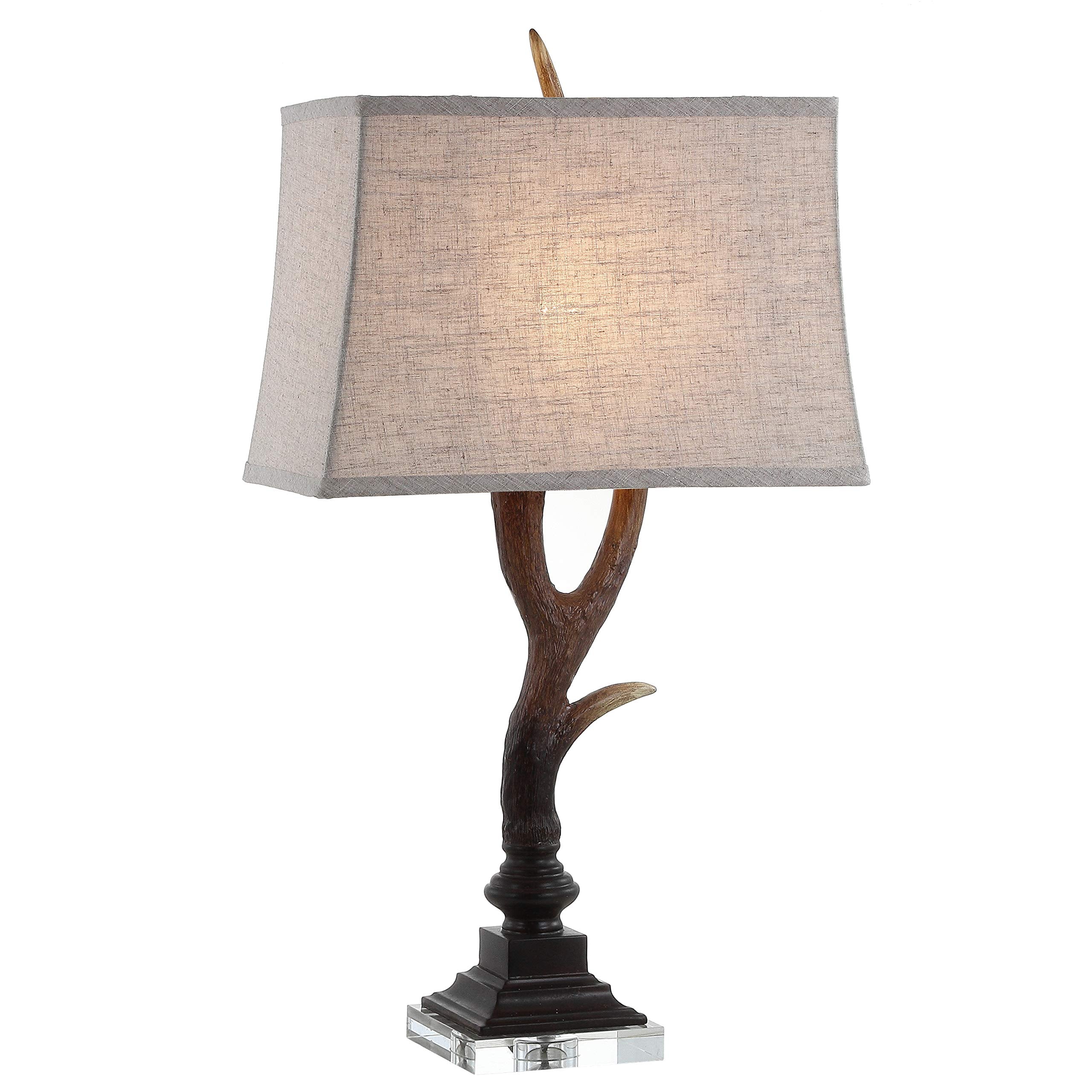 Jonathan Y Jyl6306A Antler 29.5" Rustic Resin/Crystal Led Table Lamp Traditional Bedside Desk Nightstand Lamp For Bedroom Living Room Office College Bookcase Led Bulb Included, Brown