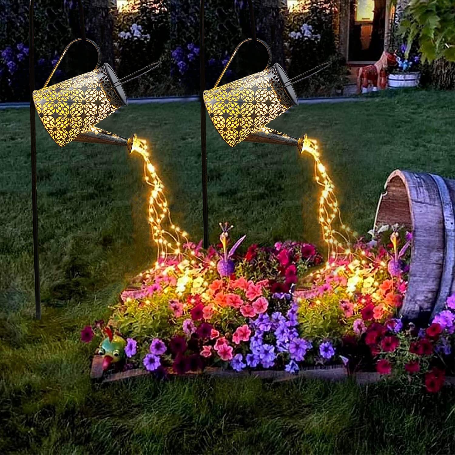 Vookry Solar Watering Can Lights, 2 Pack Large Hanging Solar Lights Outdoor Waterproof Garden Decor Outside For Patio Yard Porch Lawn Landscape Gardening For Mom Women Grandma Birthday
