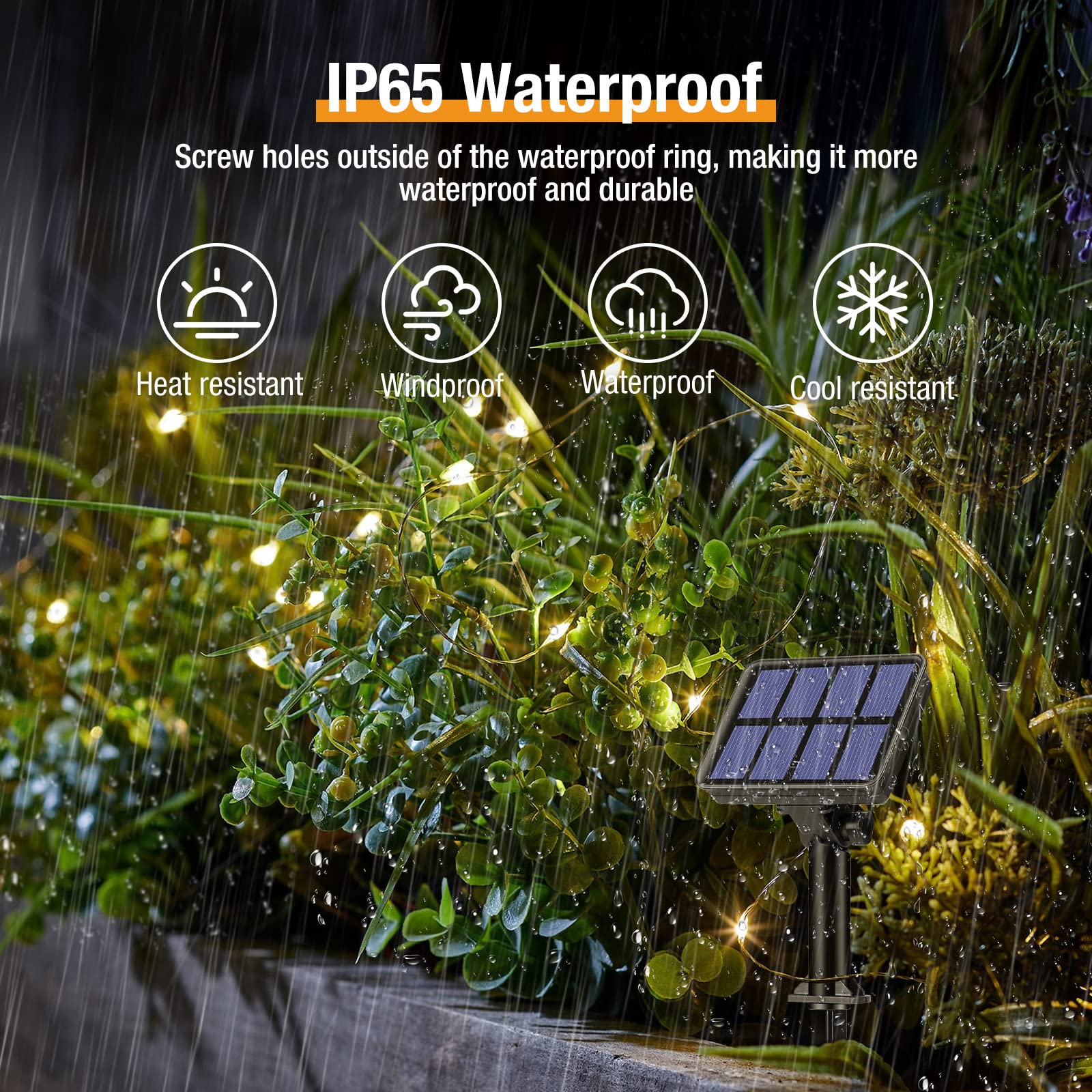 Btfarm 1 Pack Solar String Lights Outdoor, 220Led 22M Solar Fairy Lights Outside Waterproof, 8 Modes Copper Wire Twinkle For Garden Patio Tree Christmas Wedding Decor