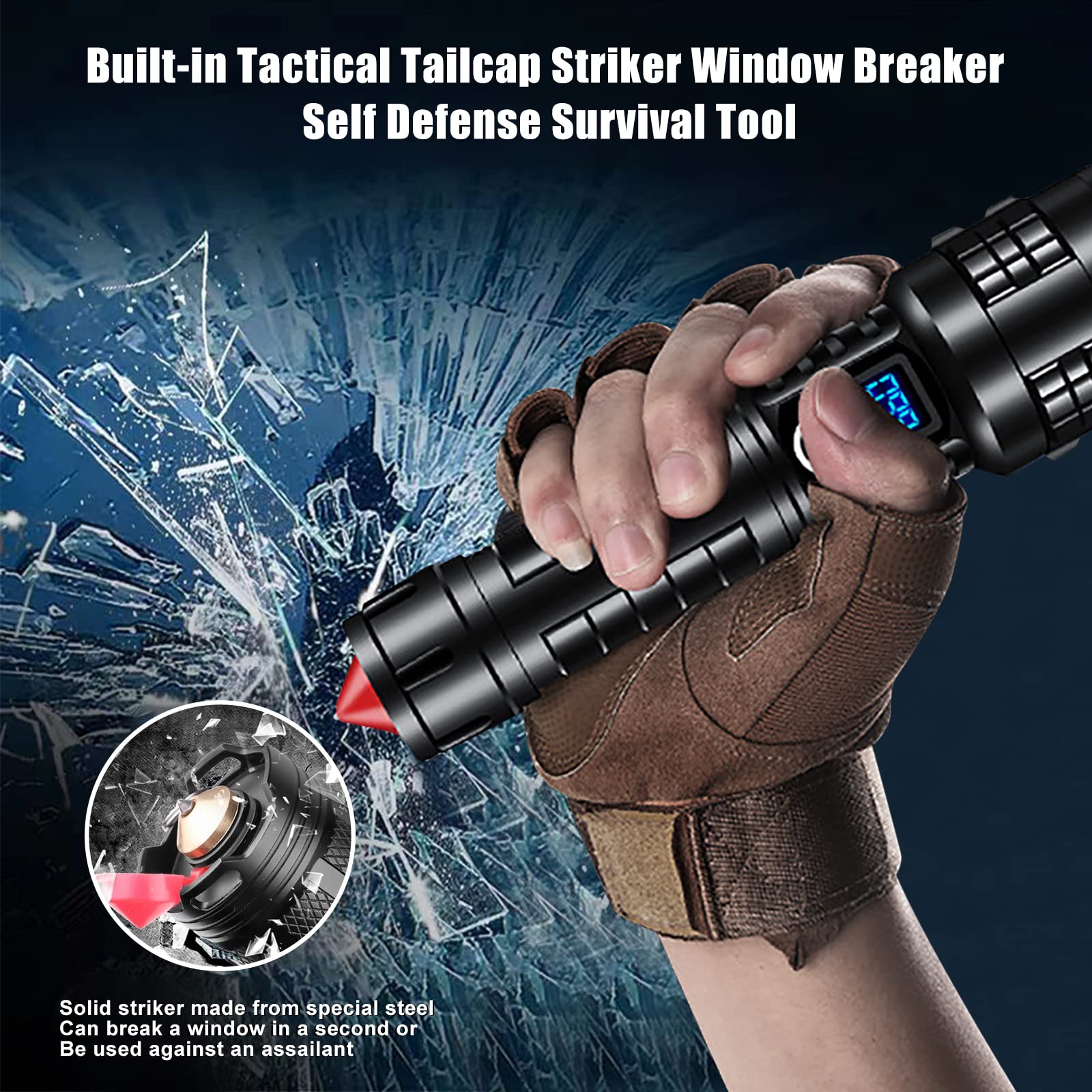 Aifire Worlds Brightest Flashlight 200000 Lumens Oled Charging Display Best Rechargeable Led Spotlight Usb-C Power Bank Holster