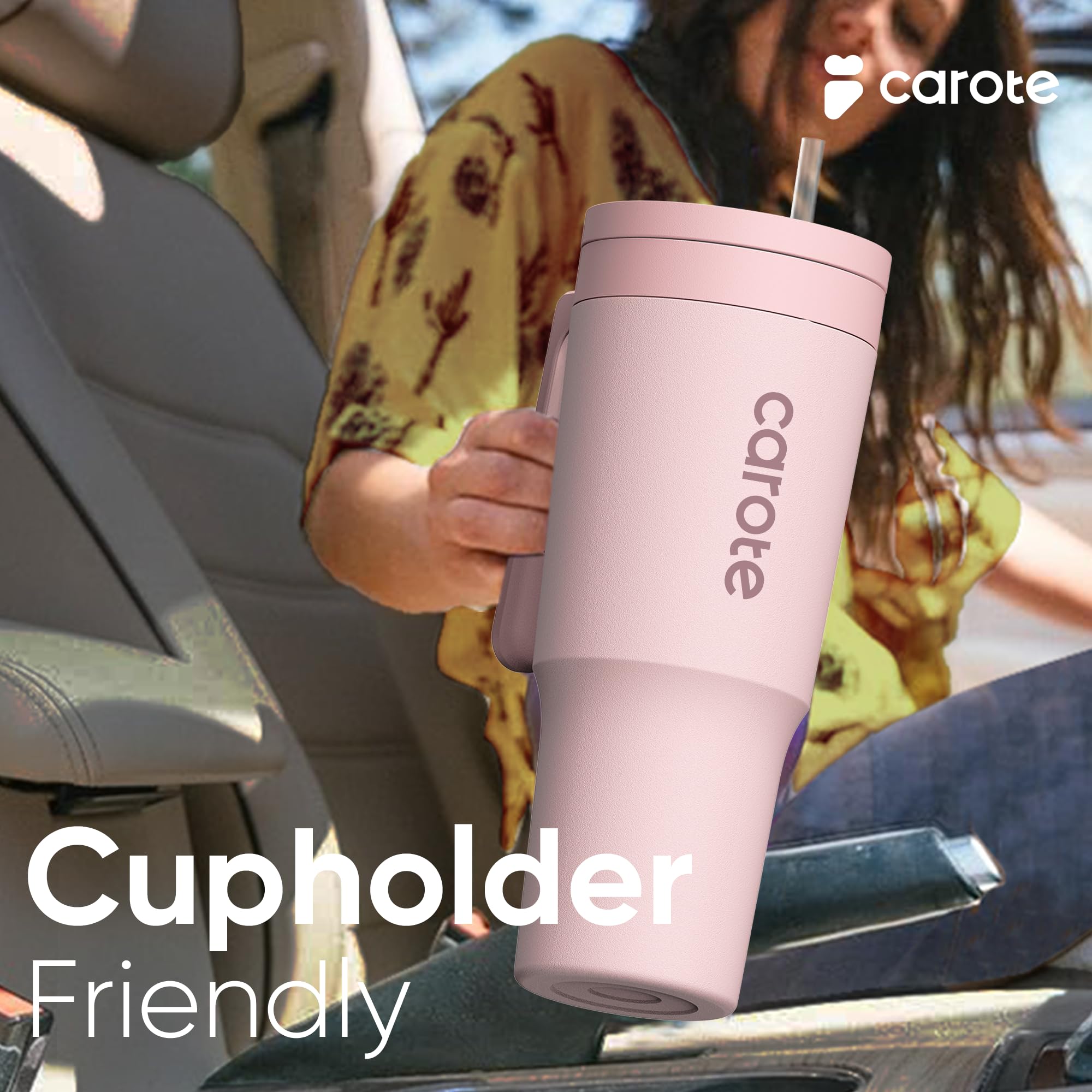 Carote Tumbler Set Of 3, 40Oz 32Oz 32Oz, Stainless Steel Tumbler With Handle, Vacuum Insulated