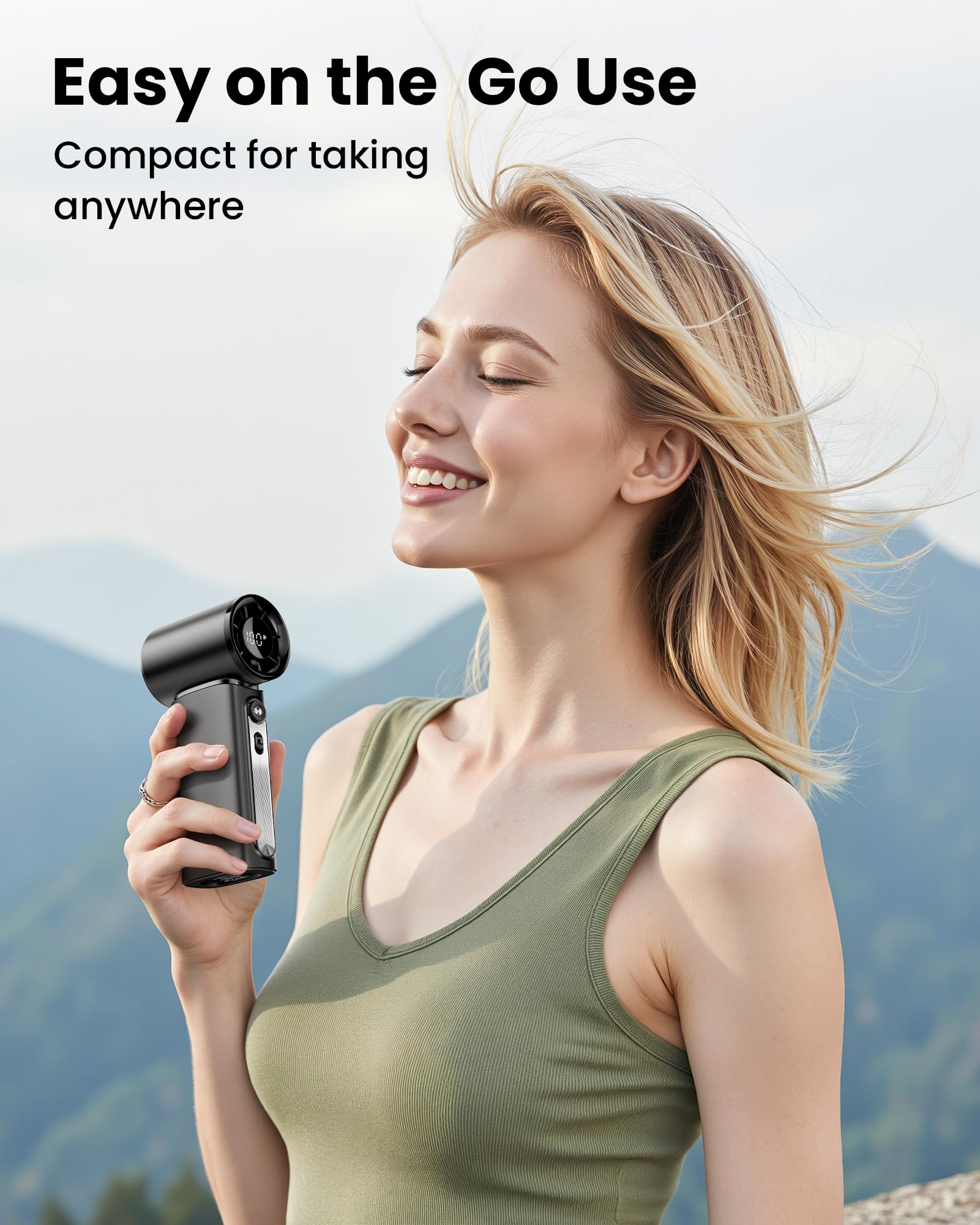 Koonie 19000 Rpm High Speed Portable Handheld Fan,100 Speeds Mini Turbo Fan, 3600Mah, 12H Max