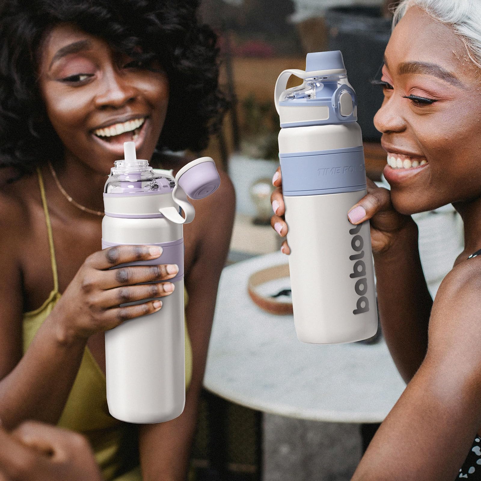 Bablov Insulated Stainless Steel Water Bottle With Straw For Sports And Travel Purple,32Oz