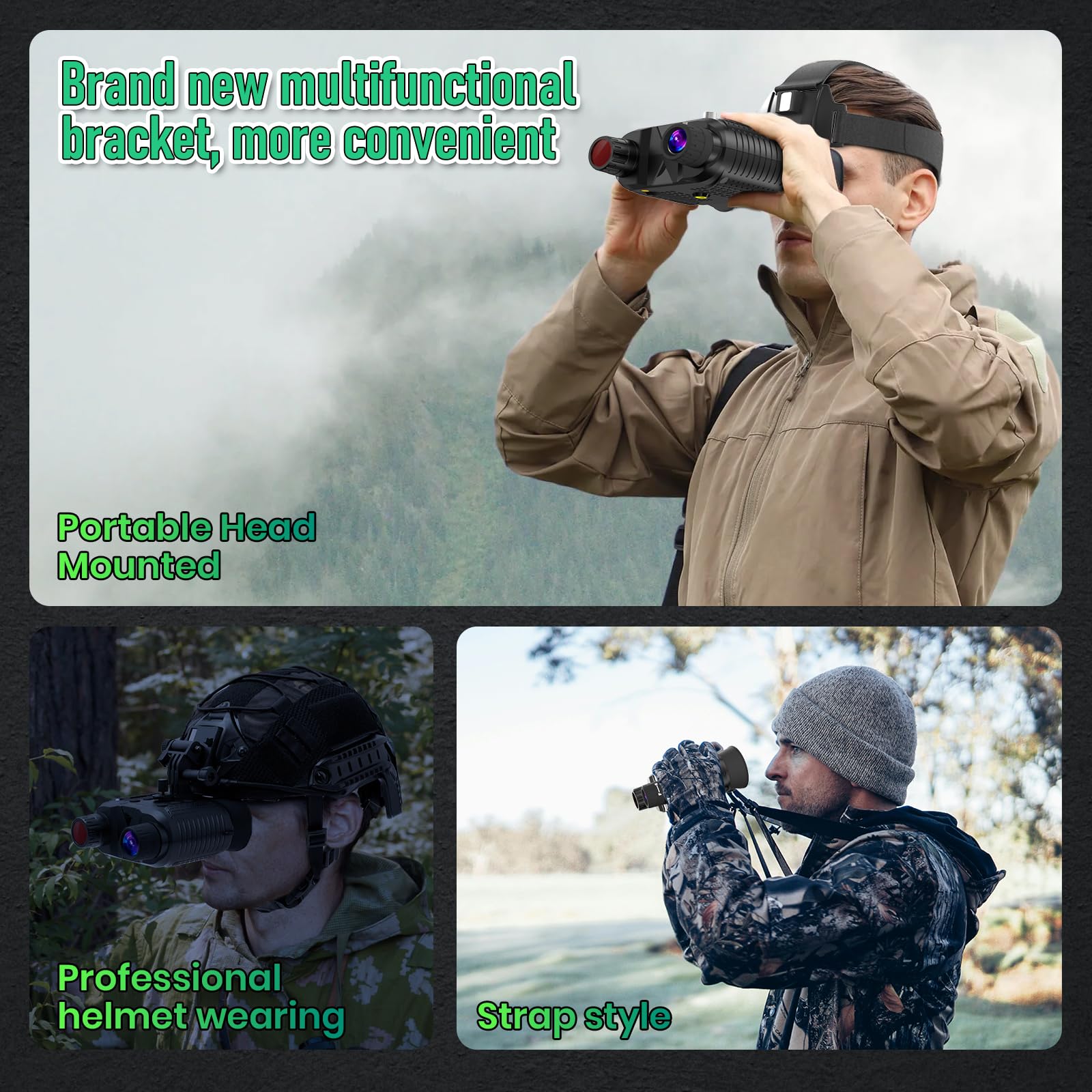 Bestecct 4K Night Vision Binoculars For Adults,Night Vision Goggles For Helmet(1312Ft),8X Digital Zoom,7-Level Infrared Adjustment For Camping,32Gb Card For Videos