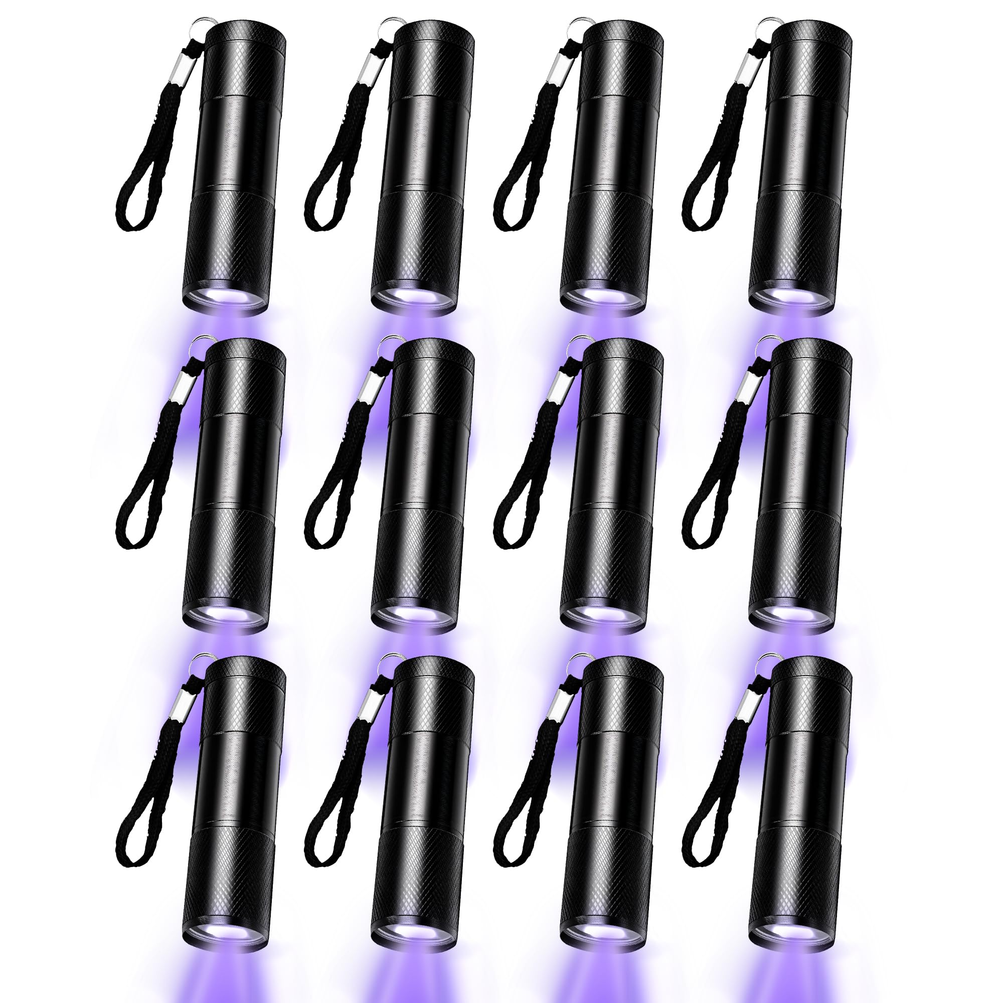 Affbei 12 Pieces Uv Blacklight Flashlights Purple Light, Led Light, Handheld, Portable Uv Flashlight Torch For Pets Stains Urine For Dog/Cat, Dry Stains,Resin Curing,Bed Bug