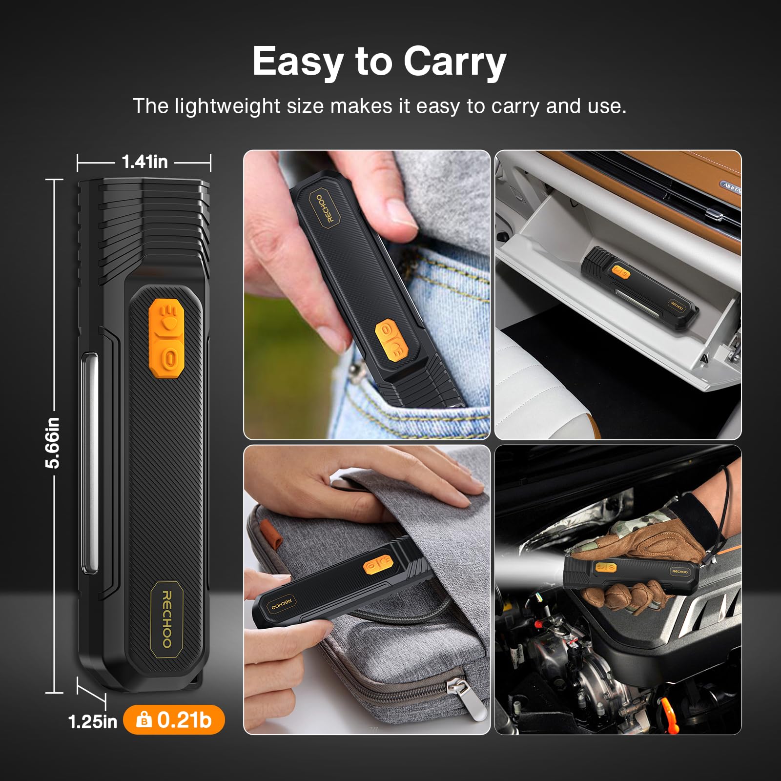 Rechoo Rechargeable Flashlight High Lumens, Portable Flashlight For Emergencies With Cob Side Light & 6 Modes, Multi-Functional Led Flashlight For Outdoor, Home, Camping (Battery Included)