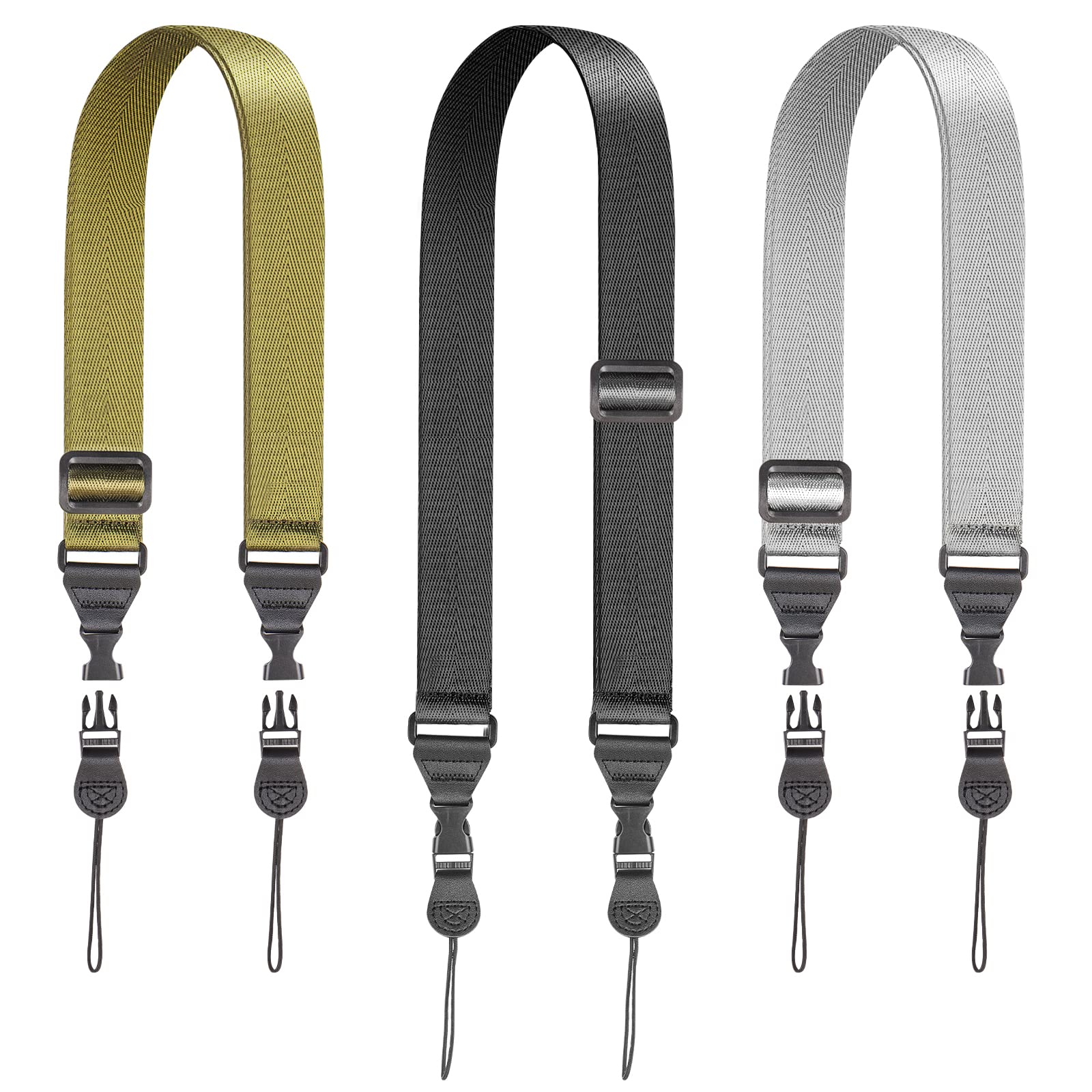 Qbily Ipad Shoulder Strap 3-Piece Set, Adjustable 32-60 In Tablet Shoulder Strap, Ipad Tablet Neck Strap For Ipad, Laptop, Binoculars, Camera & Tablet Etc - 3 Colors Green, Black, Grey