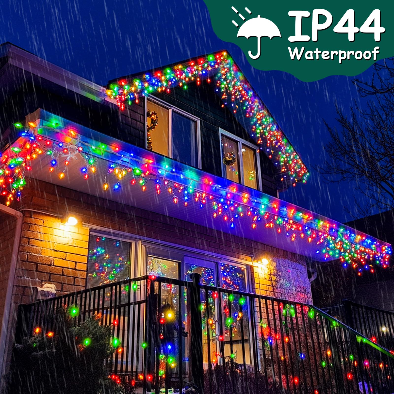 Soagrc 32Ft Christmas Icicle Lights, 396 Led Outdoor/Indoor Warm White To Multicolor Fairy Lights With 11 Modes, Plug-In Waterproof String Lights For Holiday, Wedding, Garden Decorations
