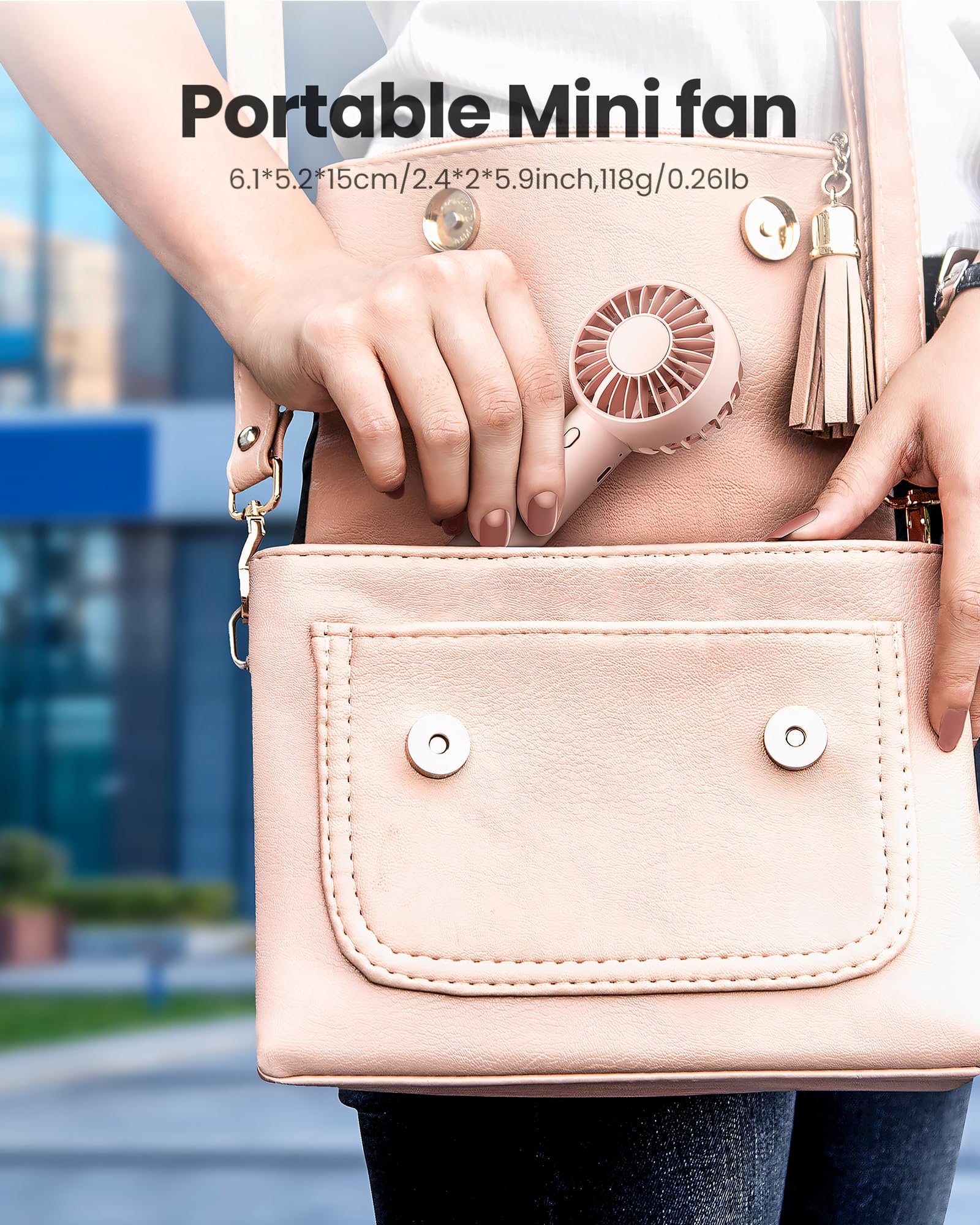 Gaiatop Mini Portable Fan, Small And Powerful, Cute Design 3 Speed Personal Handheld And Desktop