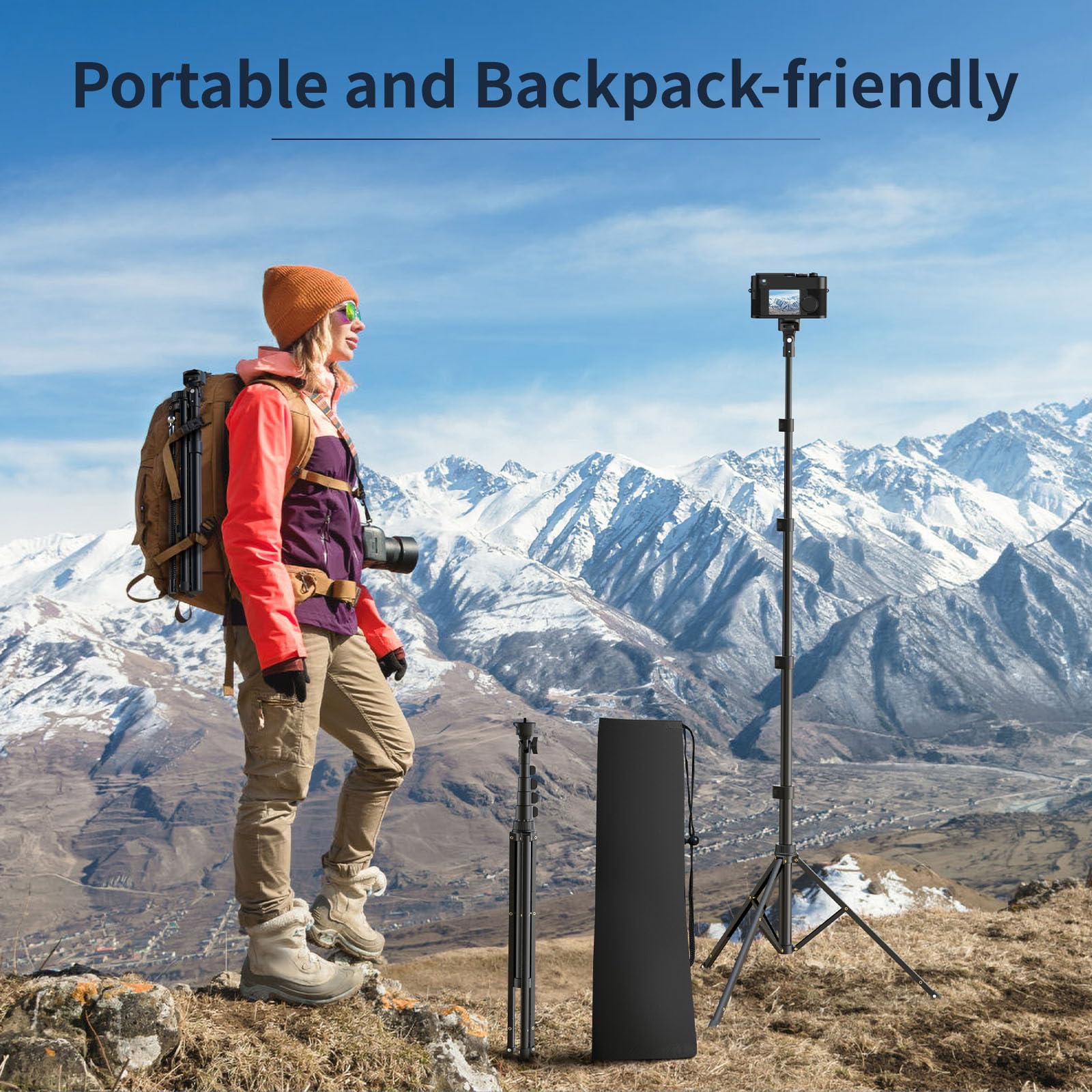 Vimose Tall Phone Tripod, 86" Flexible Phone Stand With 15" Gooseneck And Remote, Overhead Tripod For Iphone, Heavy Duty Stable Stand & Selfie Stick For Recording, Live Streaming, Cooking, Vlogging, Fitness