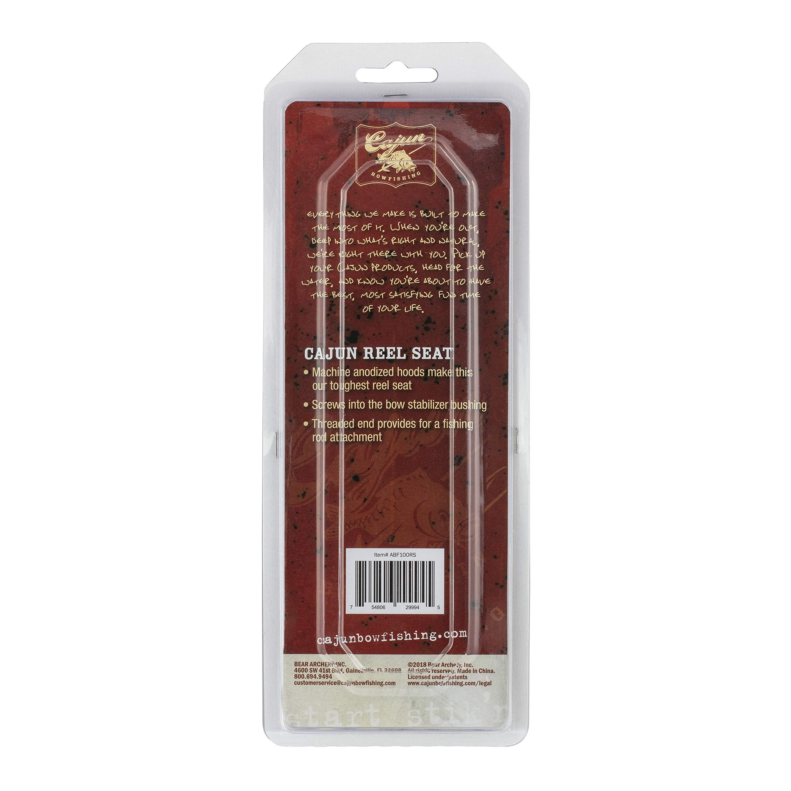 Cajun Bowfishing Reel Seat - Premium Anodized Hoods, Stabilizer Bushing Screw-In, Fishing Rod Attachment, Extreme Durability, Maximum Performance