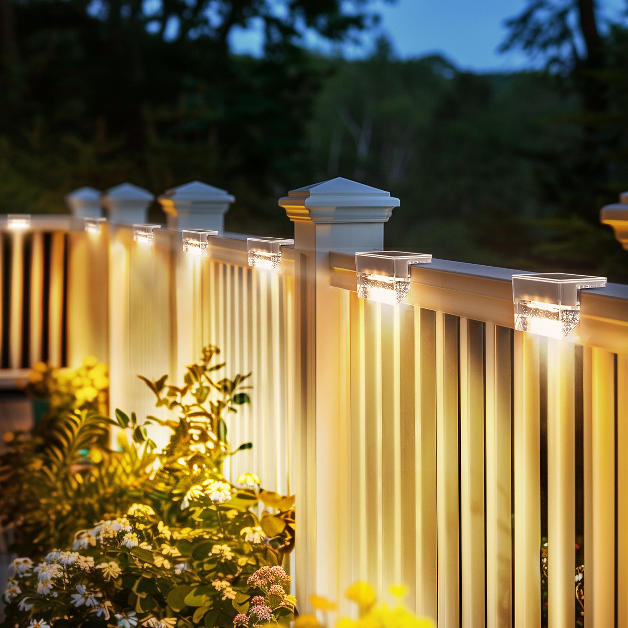 Coozaming Solar Deck Lights, Solar Step Lights Outdoor Solares Powered Waterproof For Stairs Fence Balcony Patio Yard Garden Railing And Pool Decor (10Pack, Warm White)