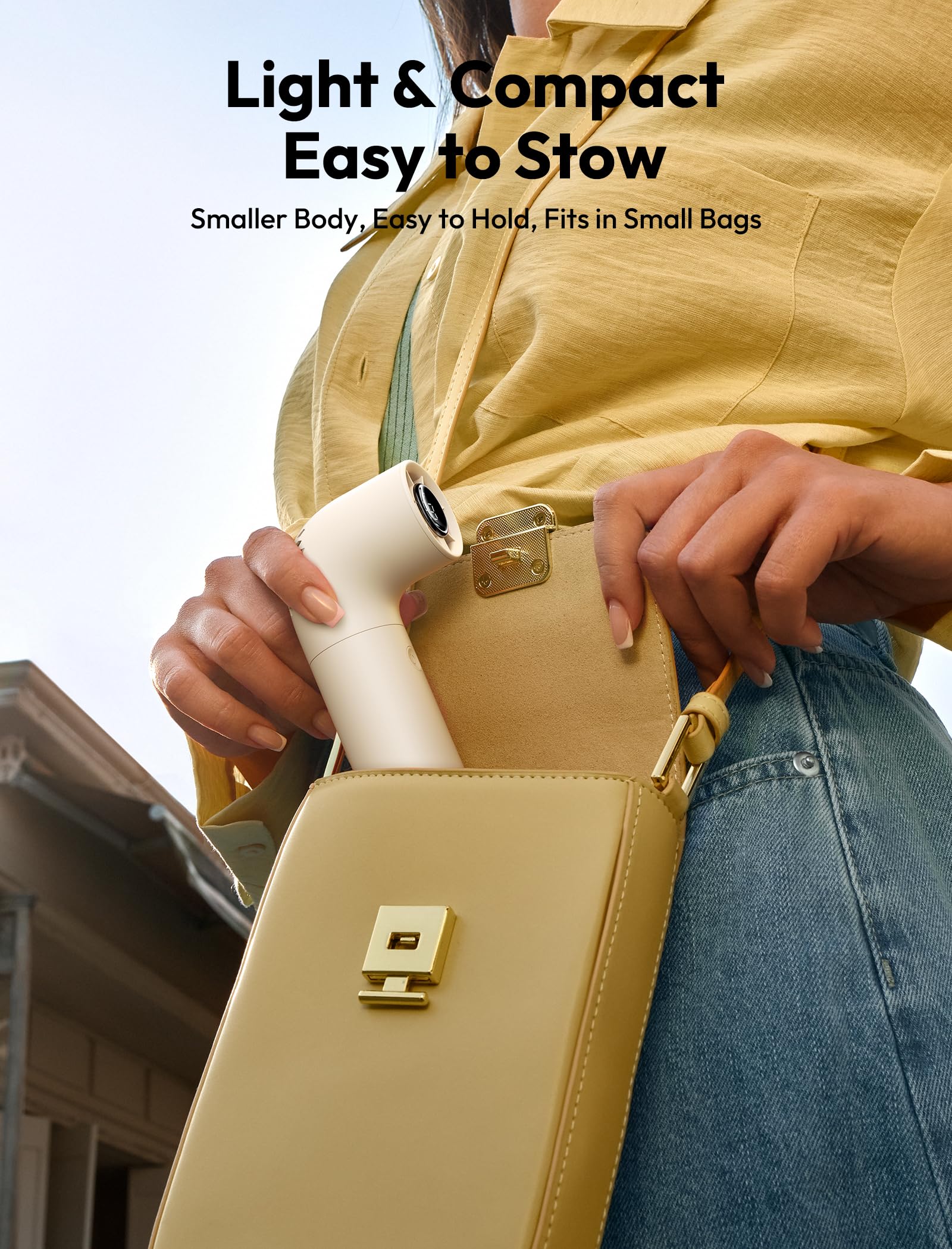 Mini handheld Aecooly fan with 15000 RPM motor, rechargeable and ideal for summer heat relief Koospark