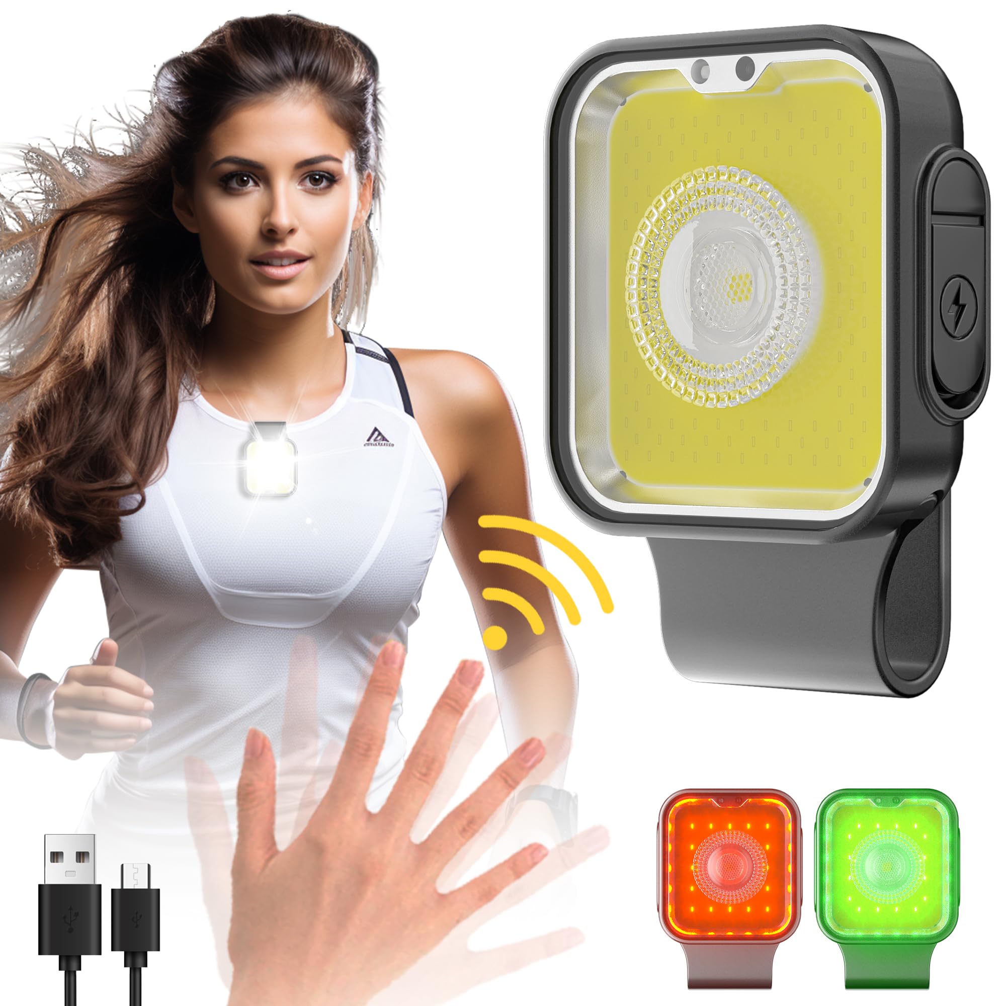 Yls Running Light, Rechargeable Clip On Running Lights For Runners, 12 Lighting Modes High Visibility Reflective Running Gear With Strong Magnetic, Dog Lights For Night Walking, Camping, Outdoor Adv