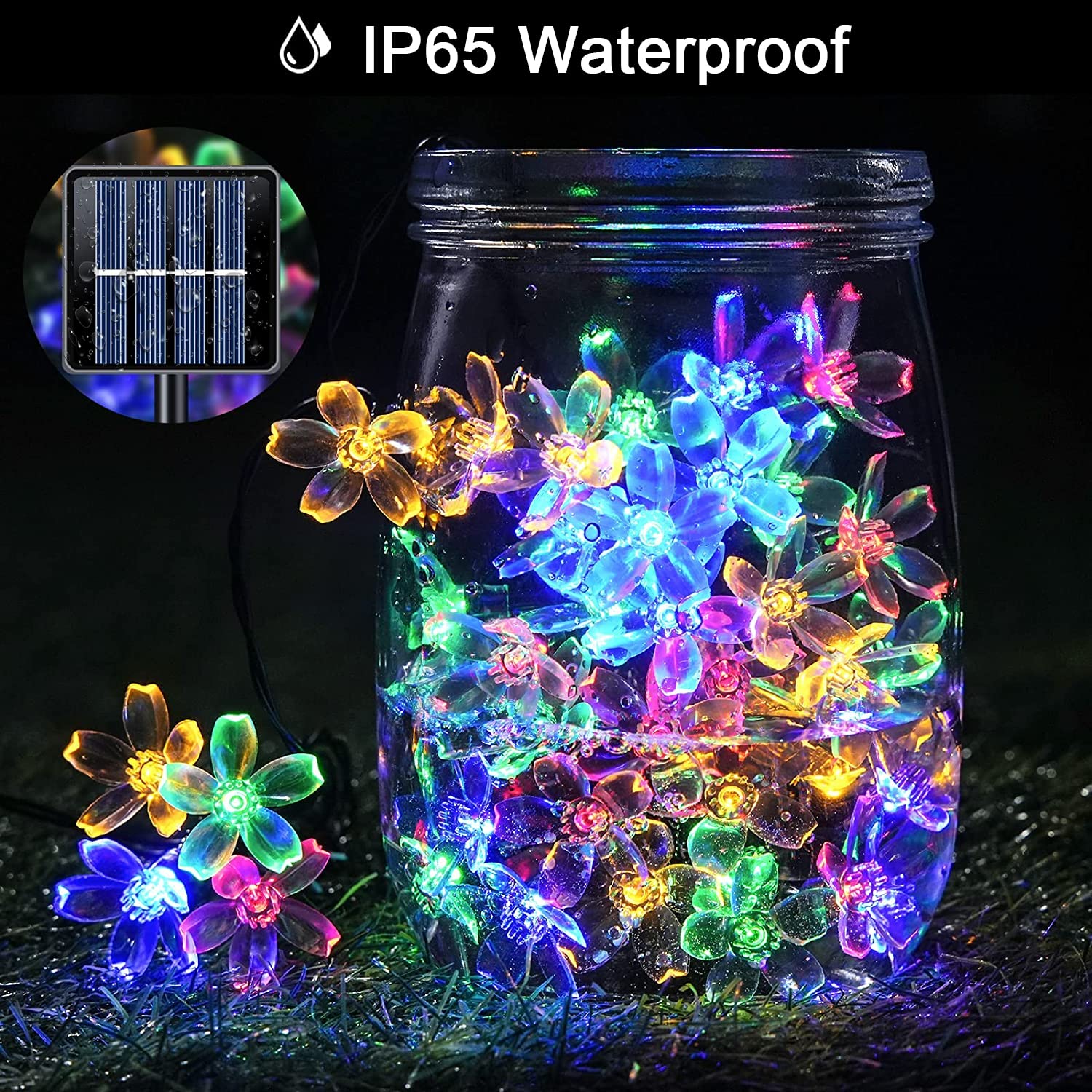 Jmexsuss Solar String Lights Outdoor Waterproof For Garden Outside Decoration