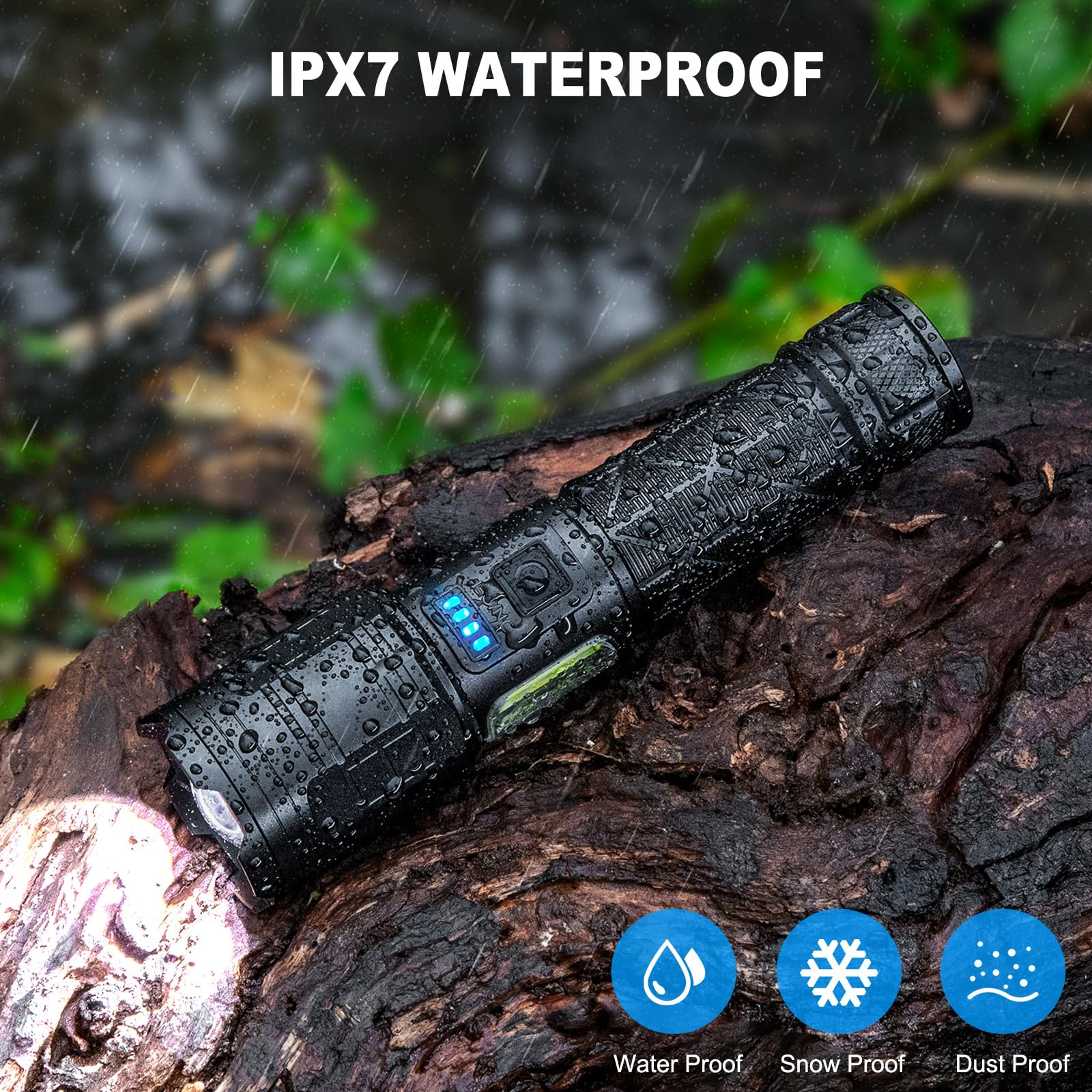 Cinlinso Rechargeable Led Flashlights 990000 High Lumens 2 Pack, Super Bright Flash Light With 7 Modes, Ipx7 Waterproof, Powered Handheld Flashlight For Home Camping Emergencies