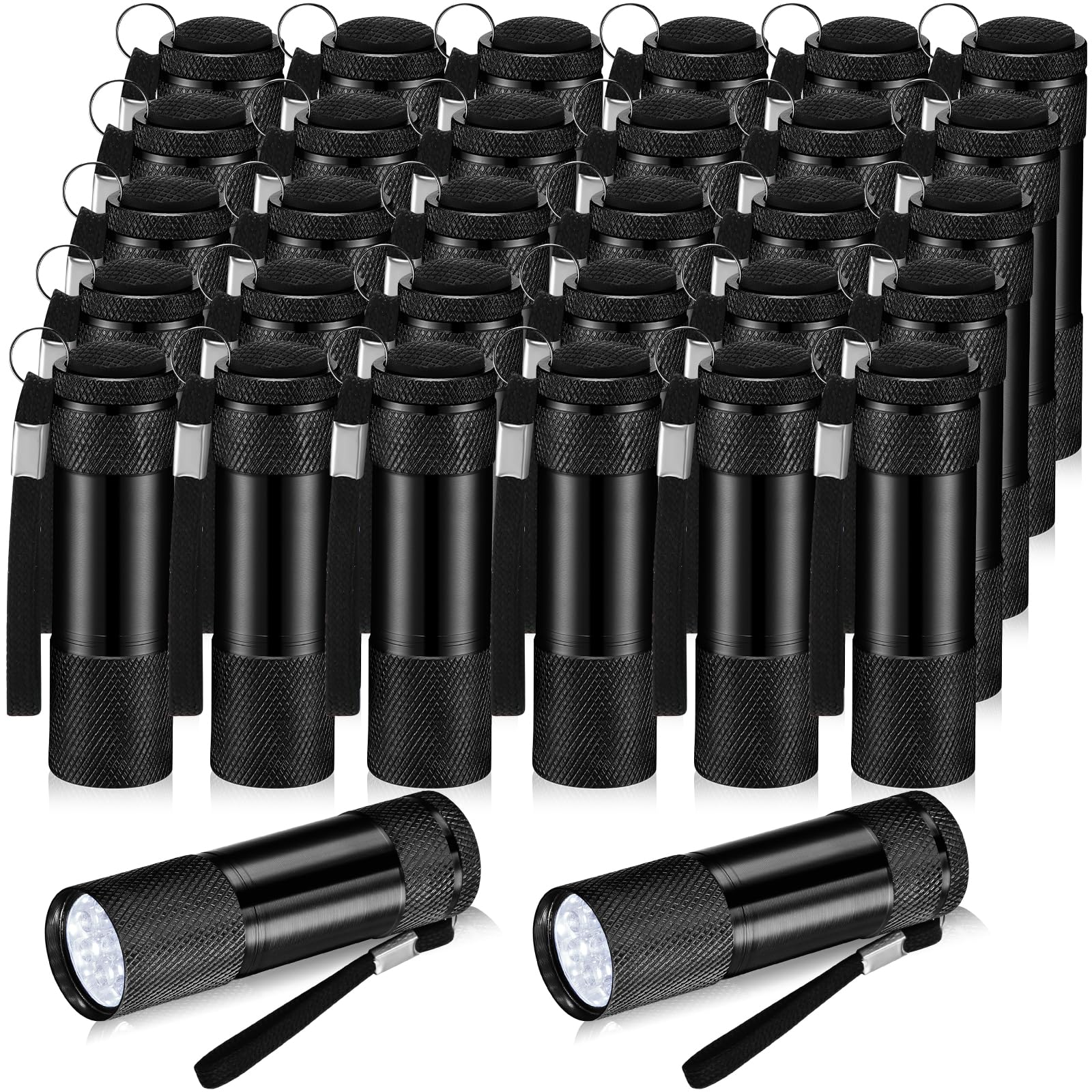 Vihose 32 Pcs Mini Flashlights Bulk, Bright Aluminum Handheld Flash Light With Lanyard, Small Led Flashlights For Kids Night Reading Emergency Camping Hiking, Batteries Not Included(Black)