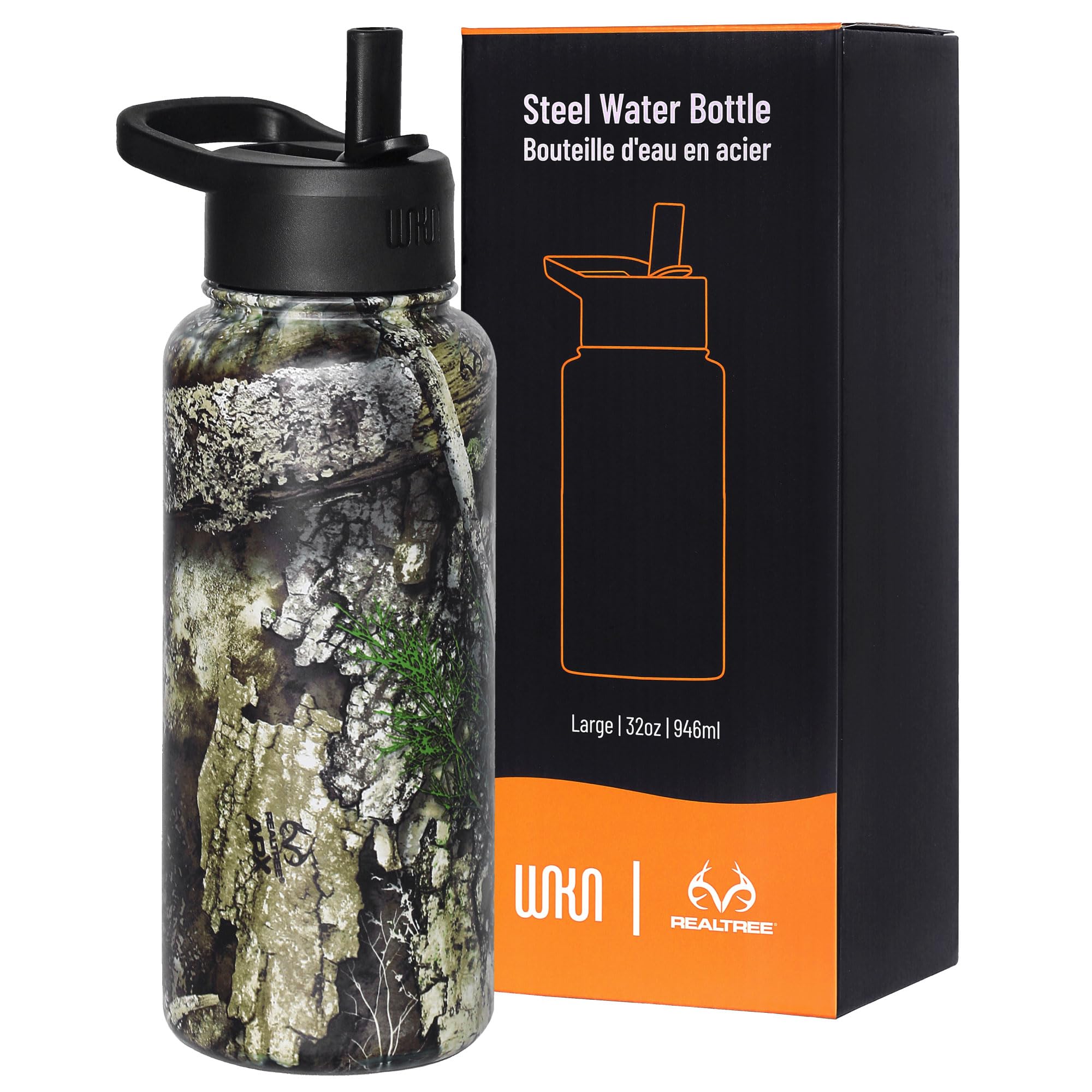 Wildkin Realtree Apx 32Oz Kids Water Bottle – Leakproof, Vacuum-Insulated, Durable, Easy-Clean