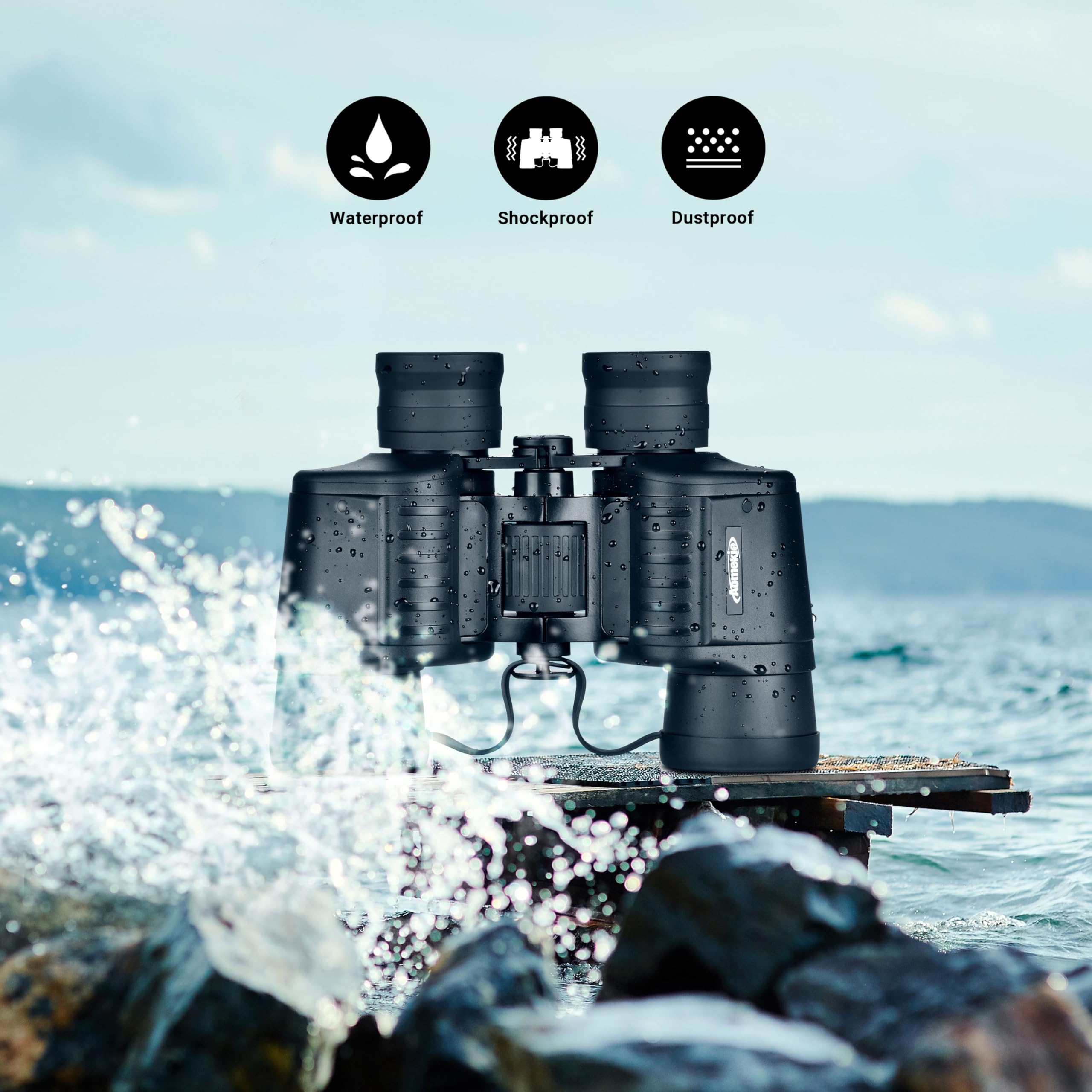 Aomekie 8X40 Binoculars For Adults High Powered Bak4 Prism Fmc Lens Full-Size Waterproof Hd Professional Binoculars For Bird Watching Hunting Outdoor Hiking Traveling