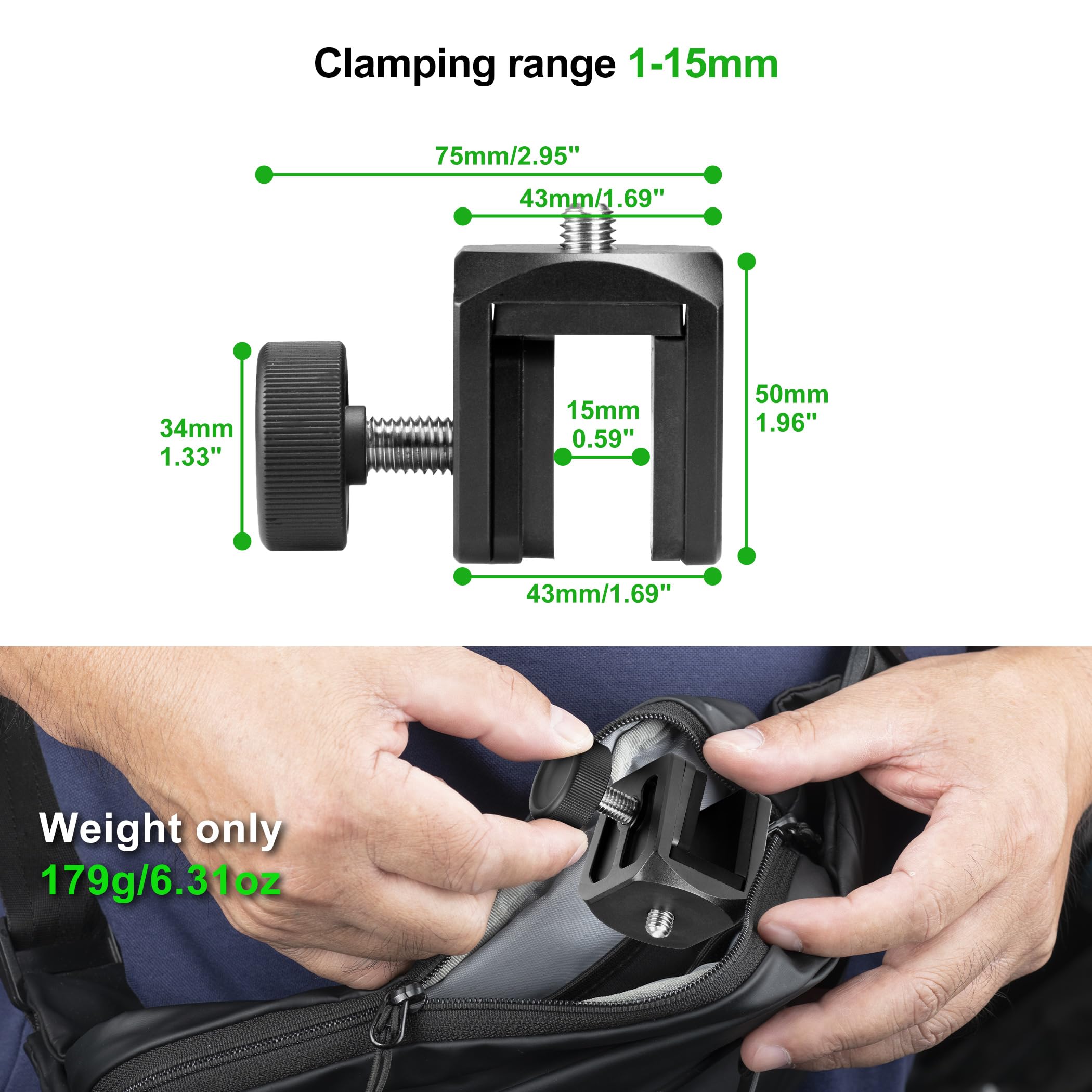 Fanaue Telescope Clip For Spotting Scope Binoculars - Car Window Mount For Tripod Head Camera Phone Mount Adapter - Hunting Scouting, Vehicle Window Mount With 3/8" Screw, Load 5Lb/2.26Kg