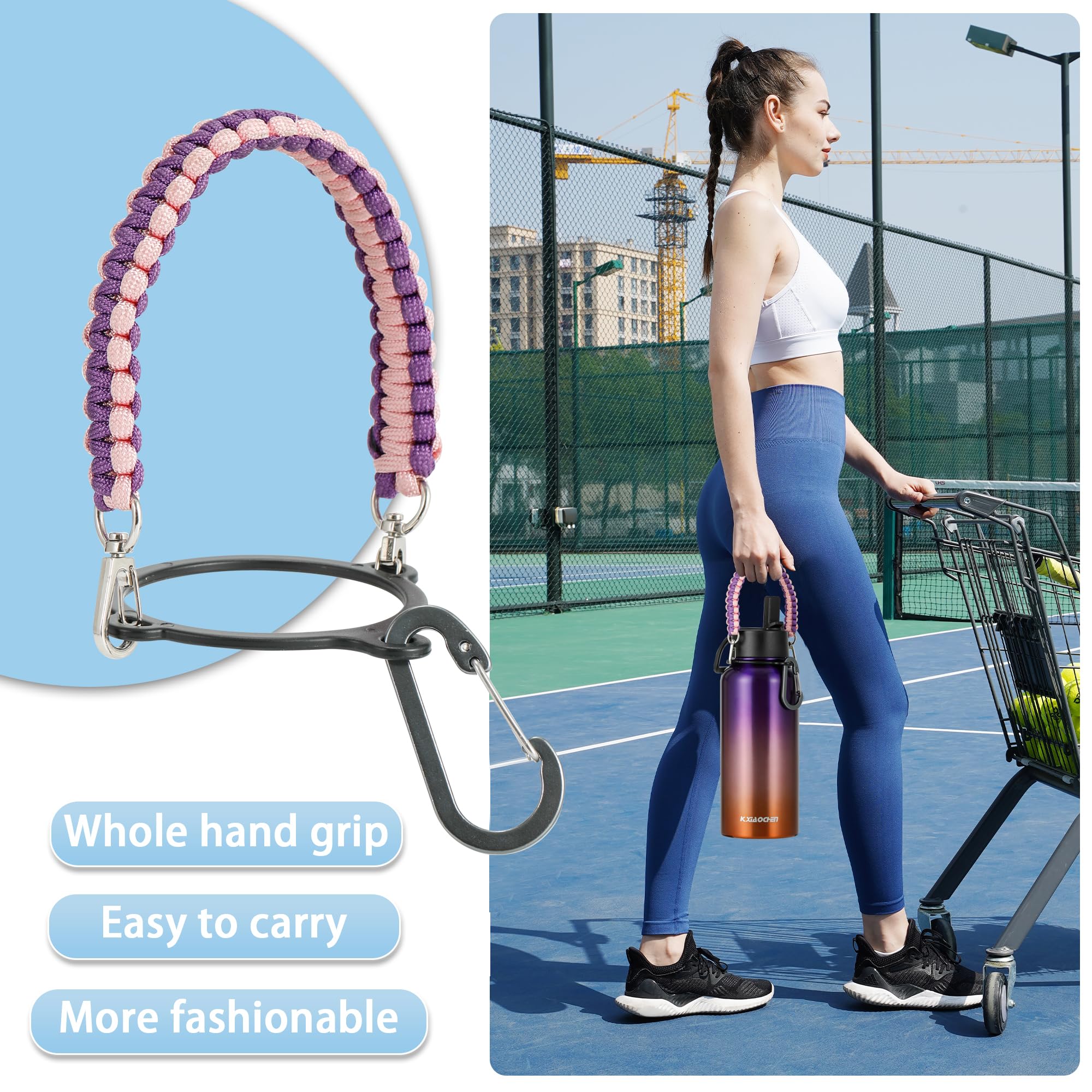 Kxiaochen Insulated Water Bottle, Stainless Steel Water Bottle, 2 Lids (Straw And Handle Lid)