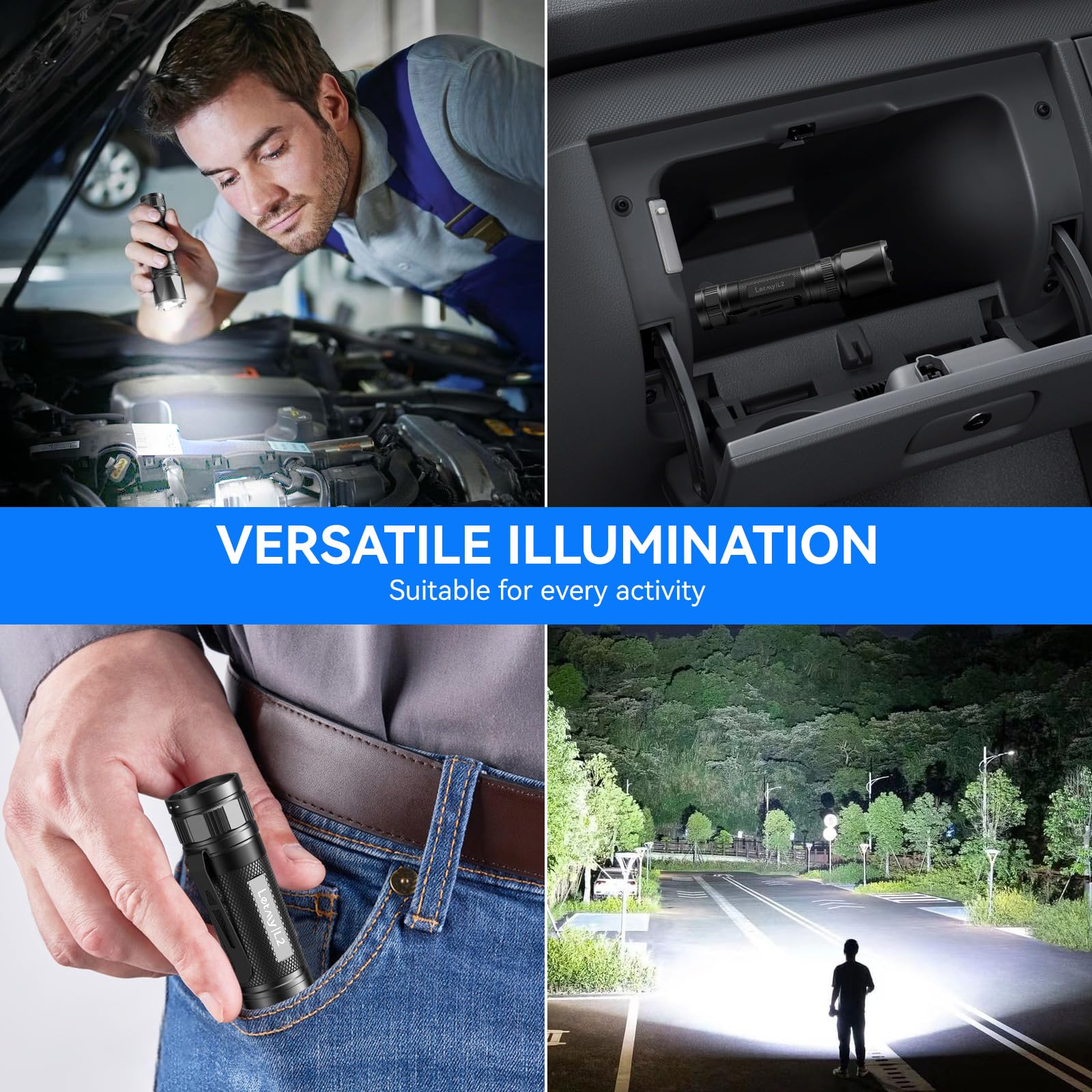 Letmy Rechargeable Flashlights High Lumens, 2 Pack 20000 Lumens Super Bright Led Tactical Flashlight, 3 Modes Samll Powerful Flash Lights With Clip, Waterproof Flashlights For Home Emergency Camping