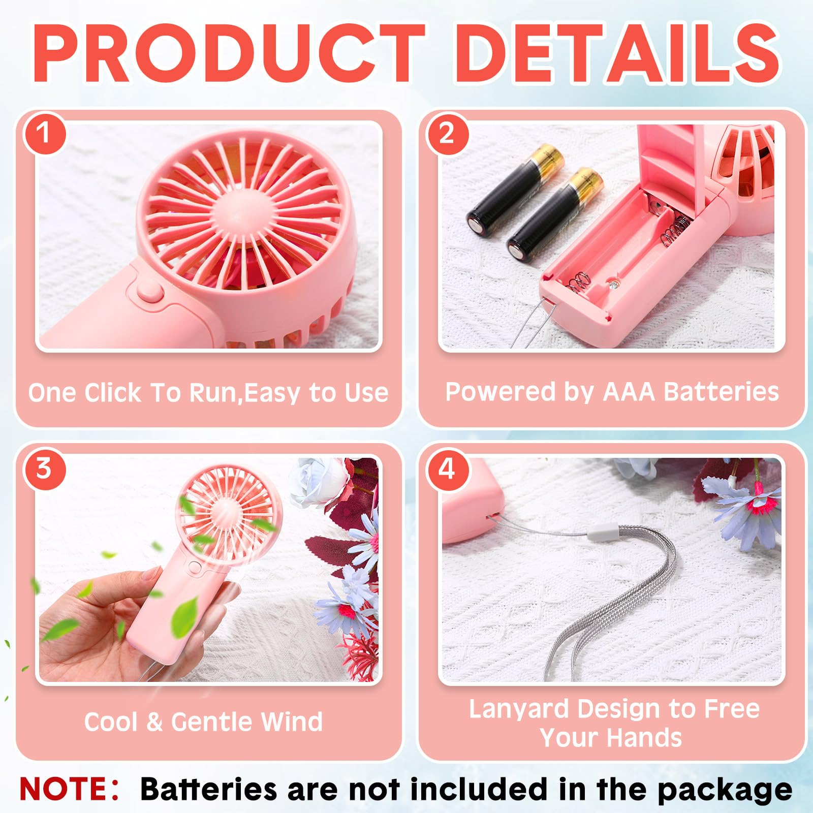 Rechargeable small fans designed for beach days travel and indoor cooling Koospark