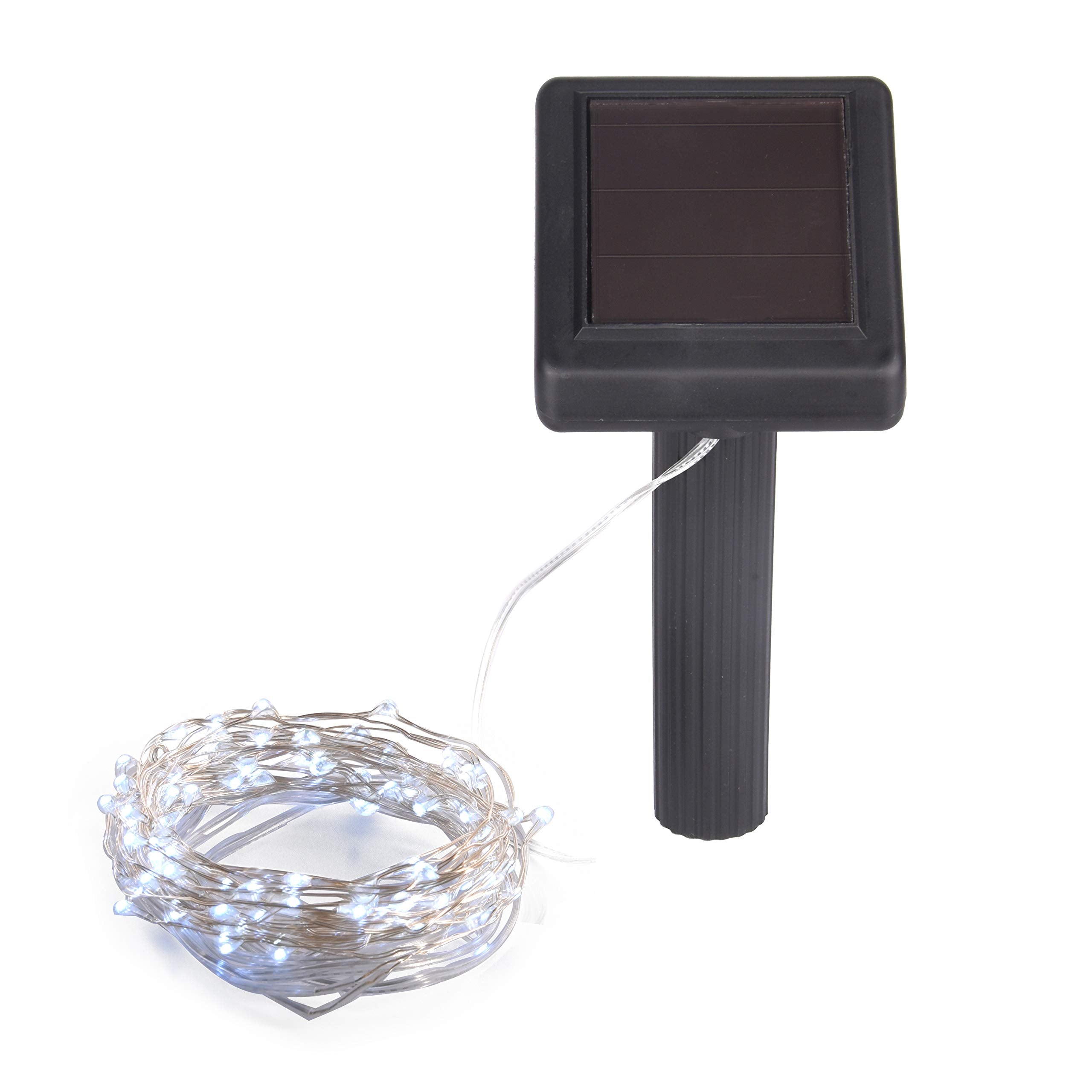 Hunnykome Solar Lighting Solar Powered String Lights, 100 Led Copper Wire Lights, Waterproof Starry String Lights, Indoor/Outdoor Solar Decoration Lights For Gardens, Patios, Homes, Parties: 20 Ft, Platinum