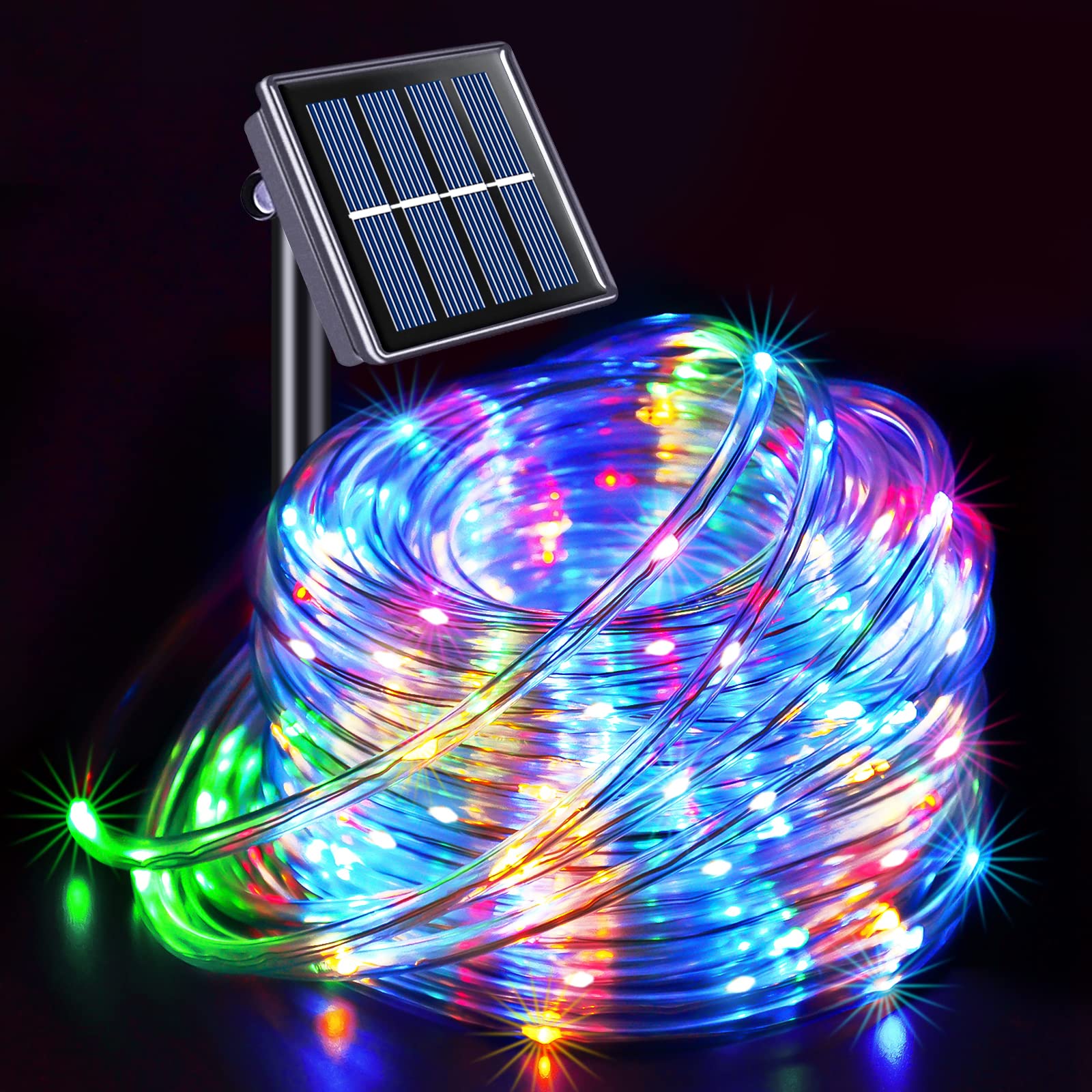 Jmexsuss 200 Led Trampoline Accessories Solar Rope Lights, 66Ft Ip 65 Waterproof Camping Light Outdoor, 8 Modes Solar Trampoline Lights For Basketball Hoop Ladder Slide Tent Camp(Multicolor)