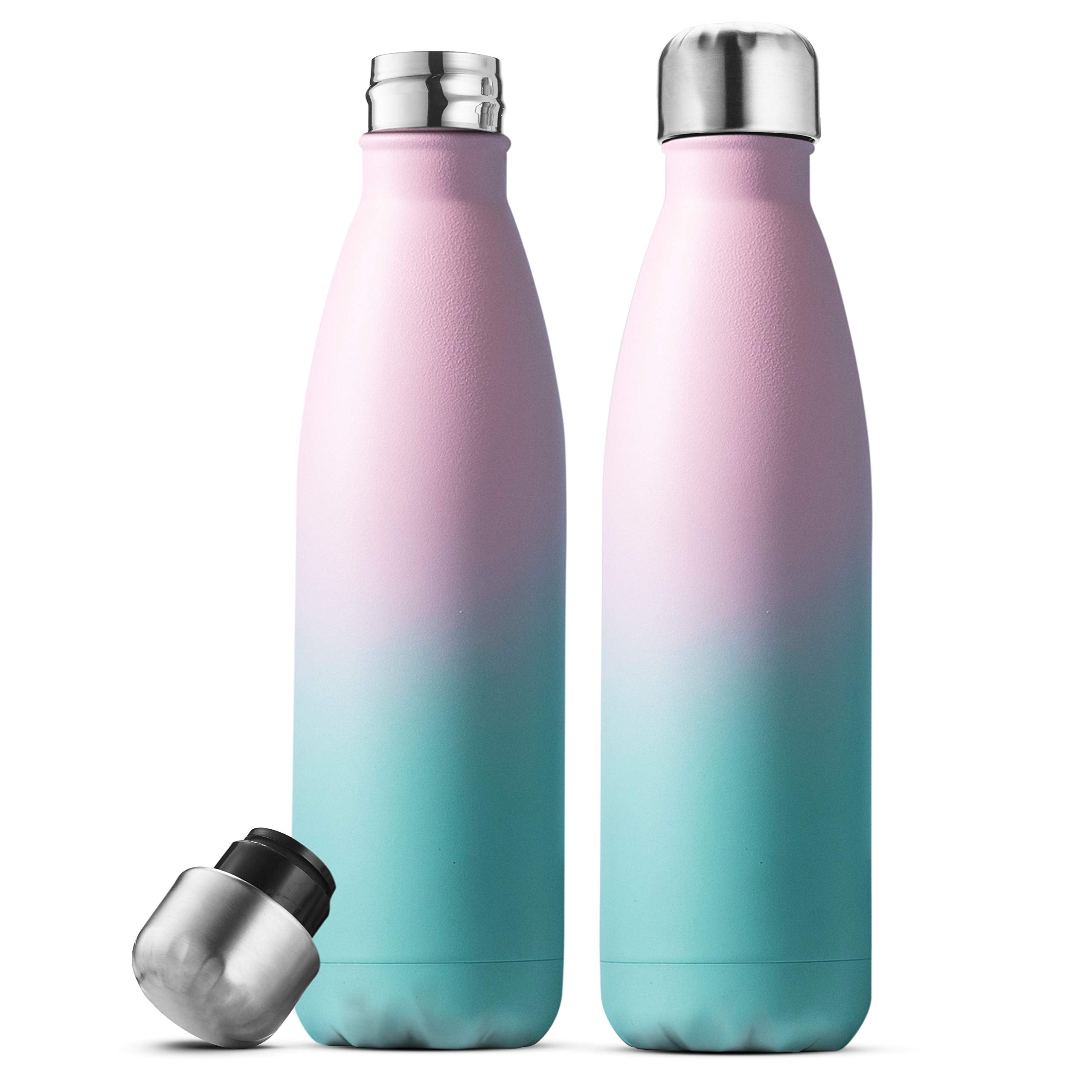 Finedine Triple-Insulated Stainless-Steel Water Bottle (Set Of 2) 17 Oz, Sleek Bottles, Keeps Hot