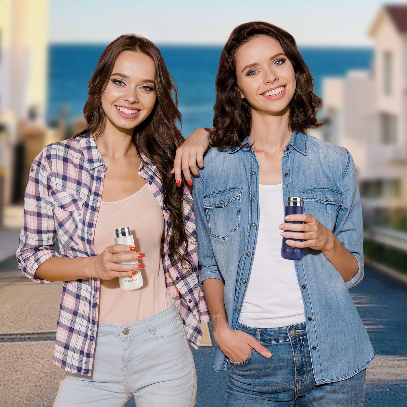 Small Thermo Bottle Slim Mini Vacuum Insulated Water Bottle 180Ml/6.1Oz Water Flask Stainless Steel